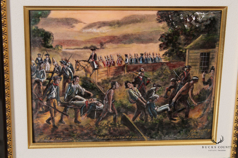 Pierre Bonnet 'The American Revolution' Limoges France Enamel Wall Plaque