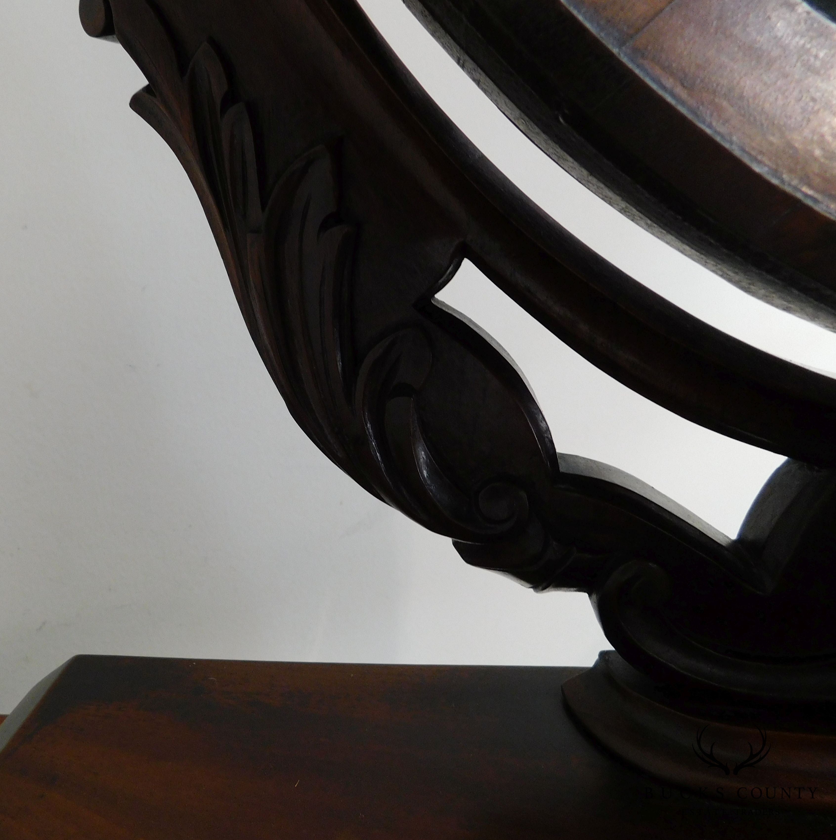 Victorian Shaving Mirror on Walnut Stand