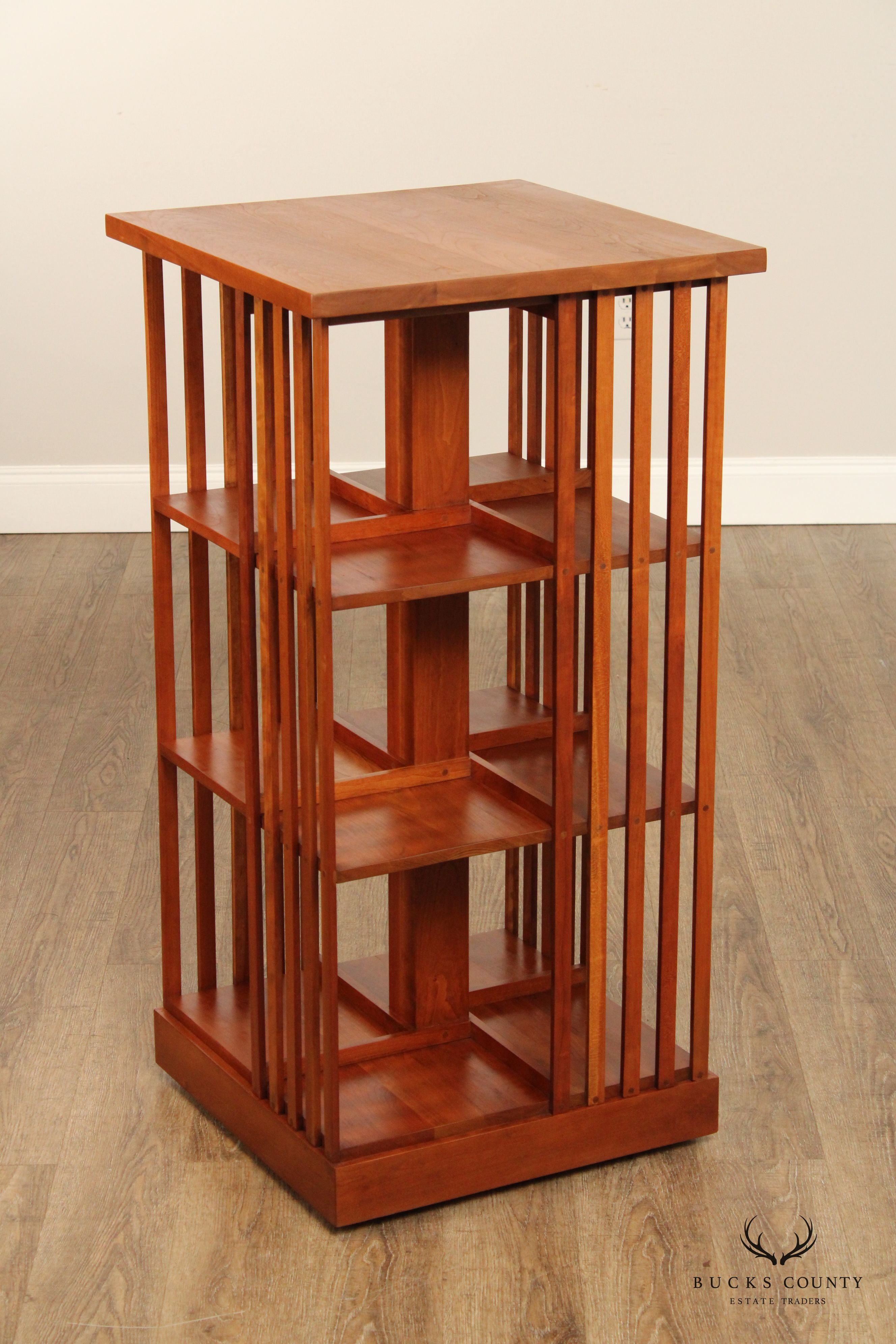 Stickley Mission Collection Cherry Three-Tier Revolving Bookcase