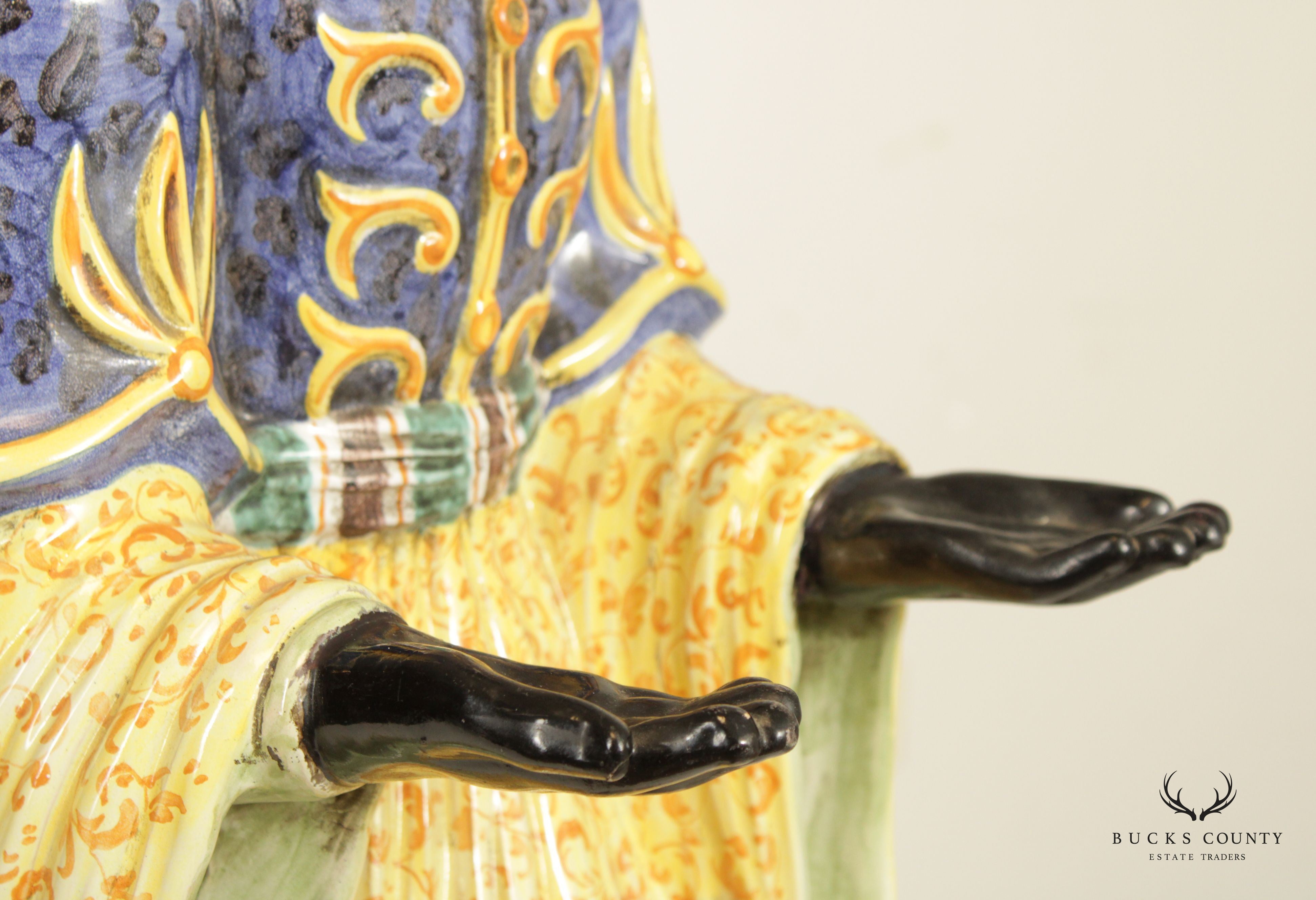 Vintage Italian Majolica Blackamoor Figure