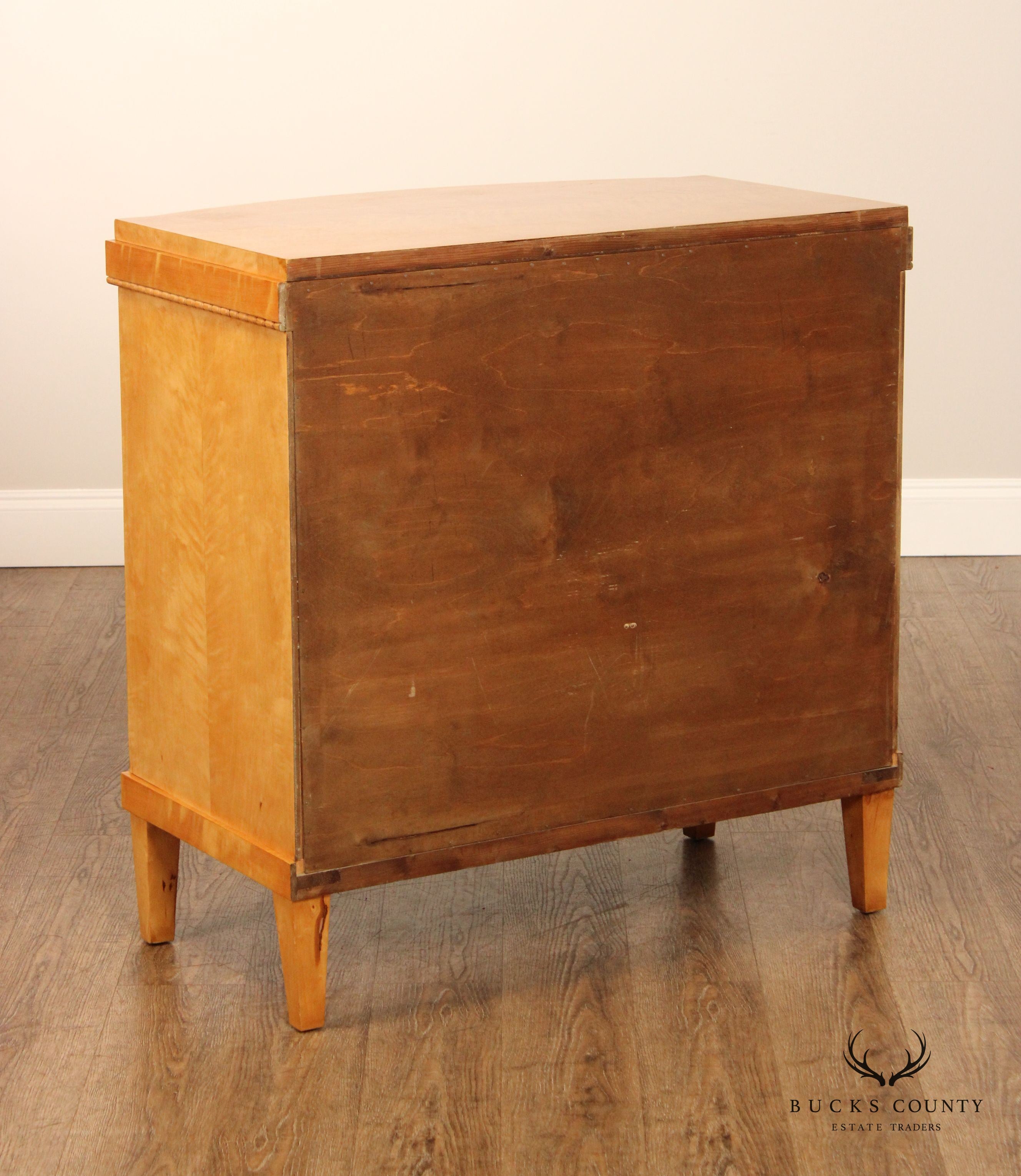 Art Deco Two Door Tiger Maple Console Cabinet