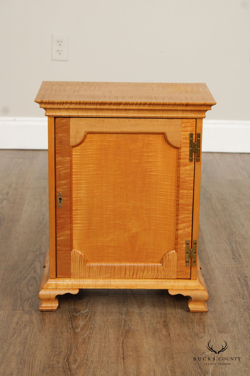 Chippendale Style Custom Tiger Maple Cabinet
