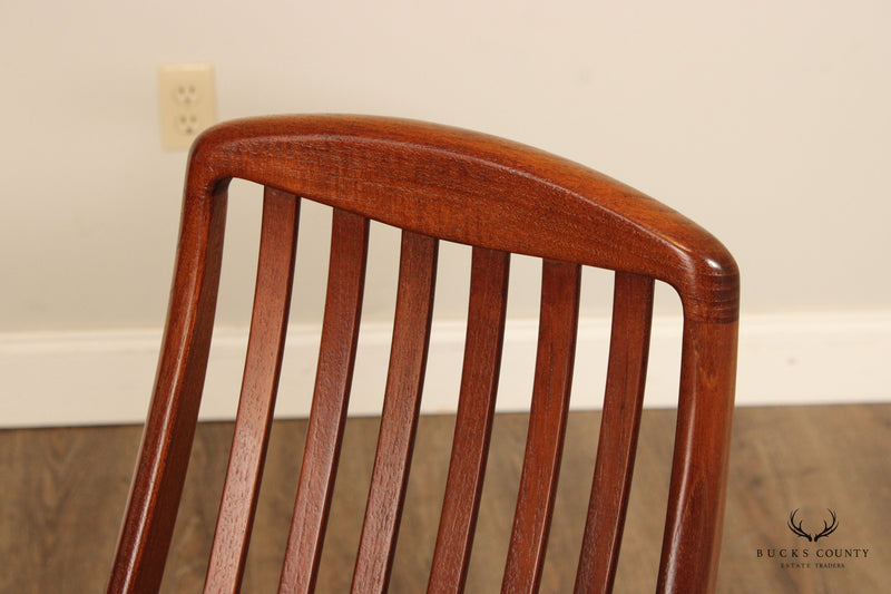 Dyrlund, Set of Eight Sculptural Teak Dining Chairs