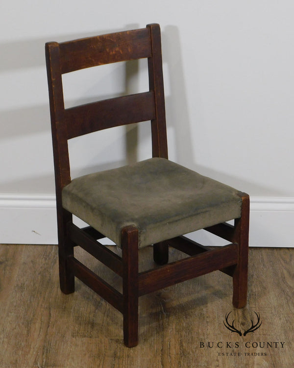 Antique Mission Arts & Crafts Oak Small Youth Size Chair Possibly Stickley
