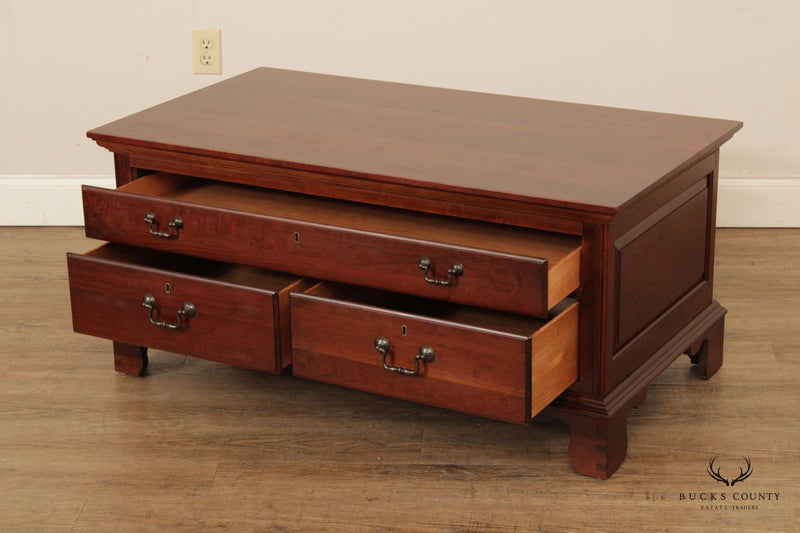 Pennsylvania House Chippendale Style Cherry Storage Coffee Table