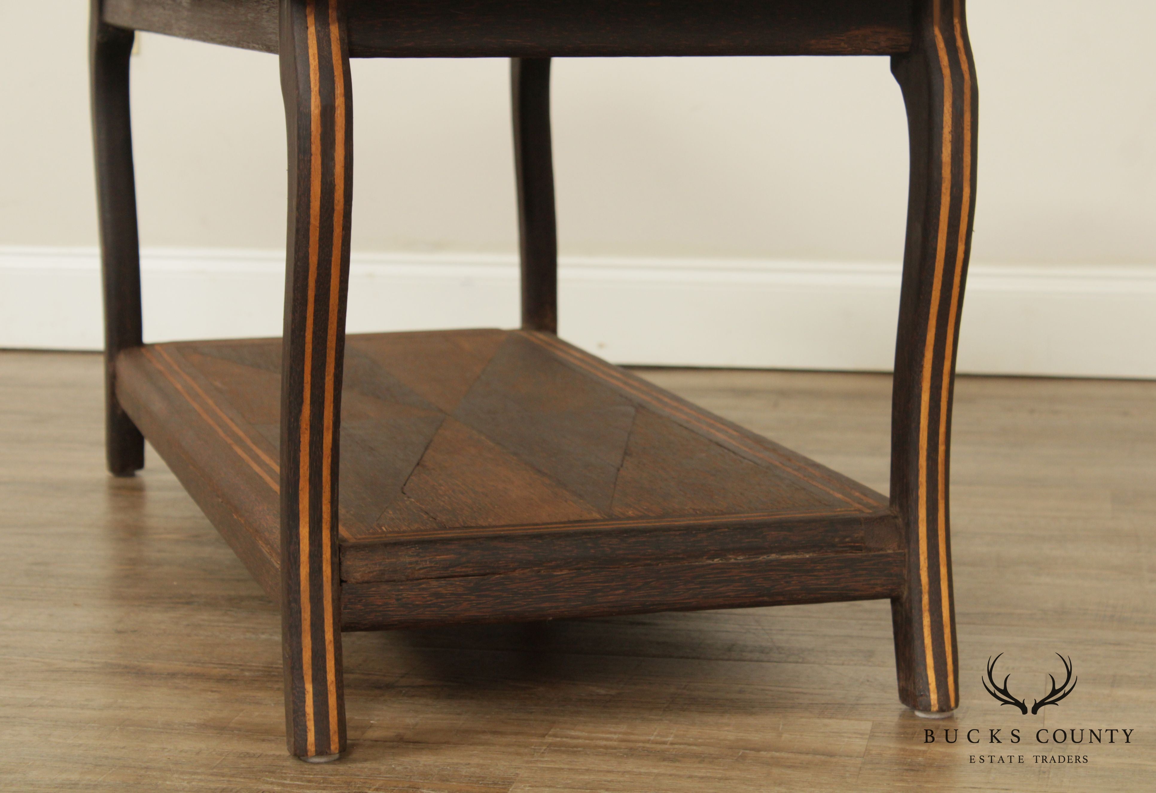 Mid Century Art Deco Style  Mirror Top inlaid Coffee Table (B)