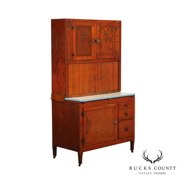 Antique Early 20th C. Oak Hoosier Kitchen Cabinet