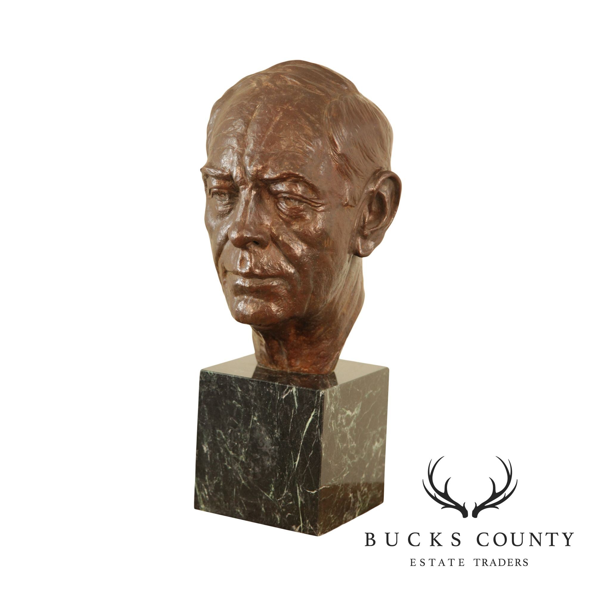 Lawrence Ludtke 1980s Bronze Male Bust