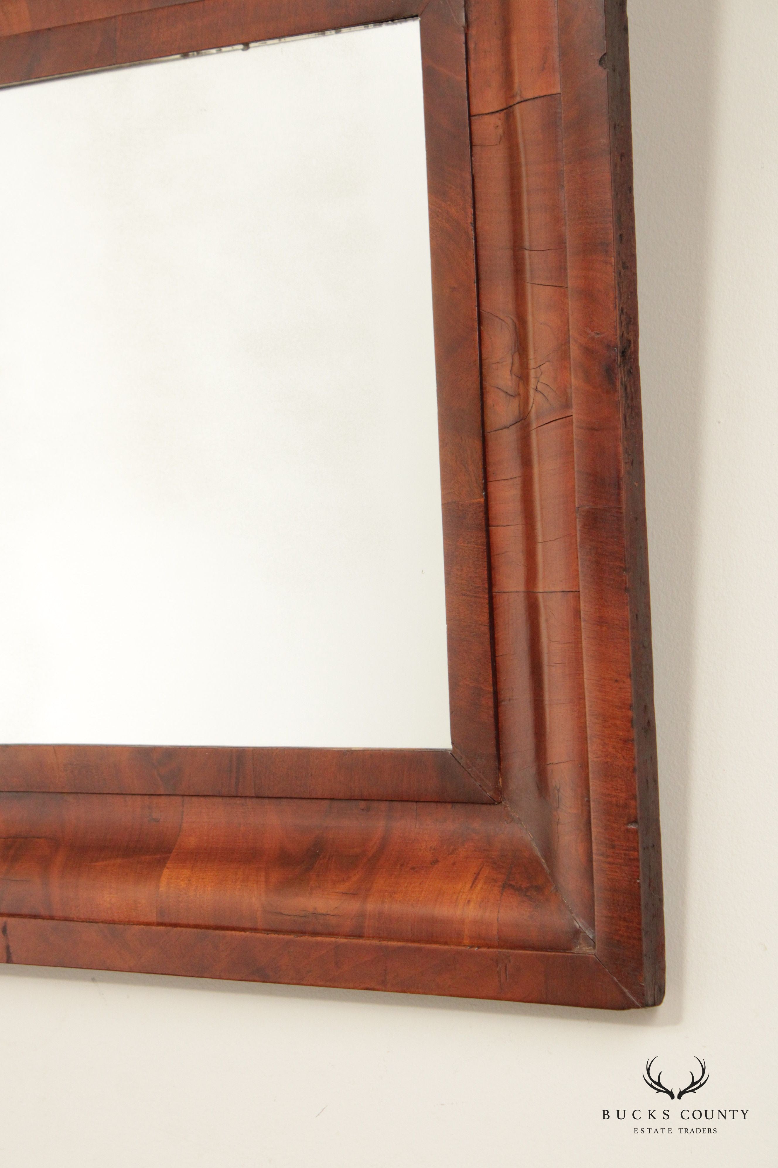 American Empire Mahogany Ogee Over-Mantel Mirror