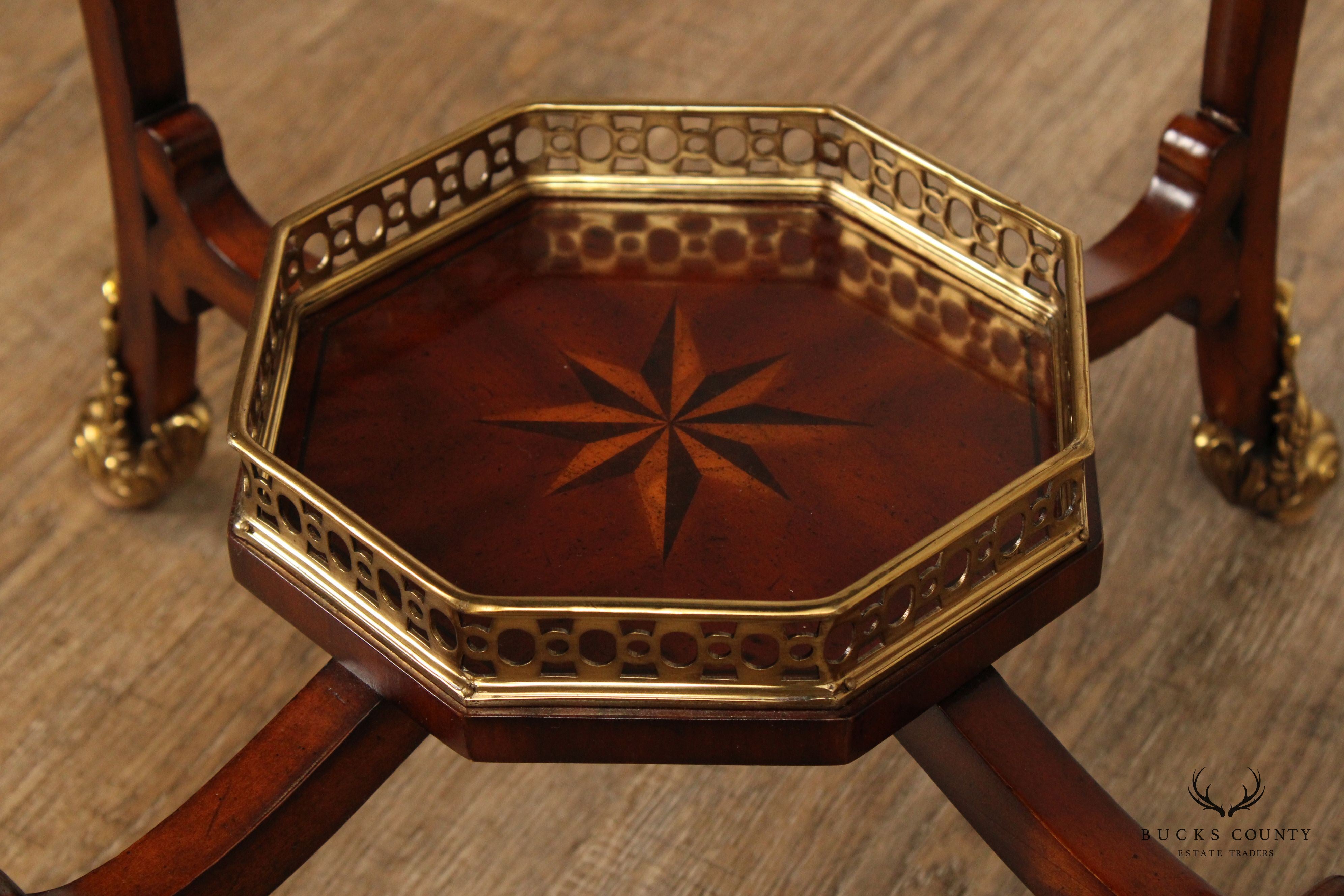 Maitland Smith French Régence Style Inlaid Mahogany Table