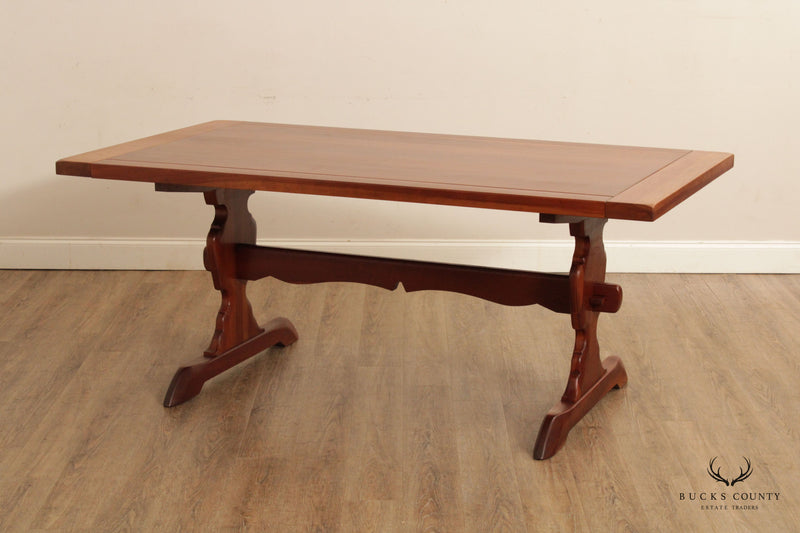 Quality Solid Cherry Expandable Trestle Dining Table