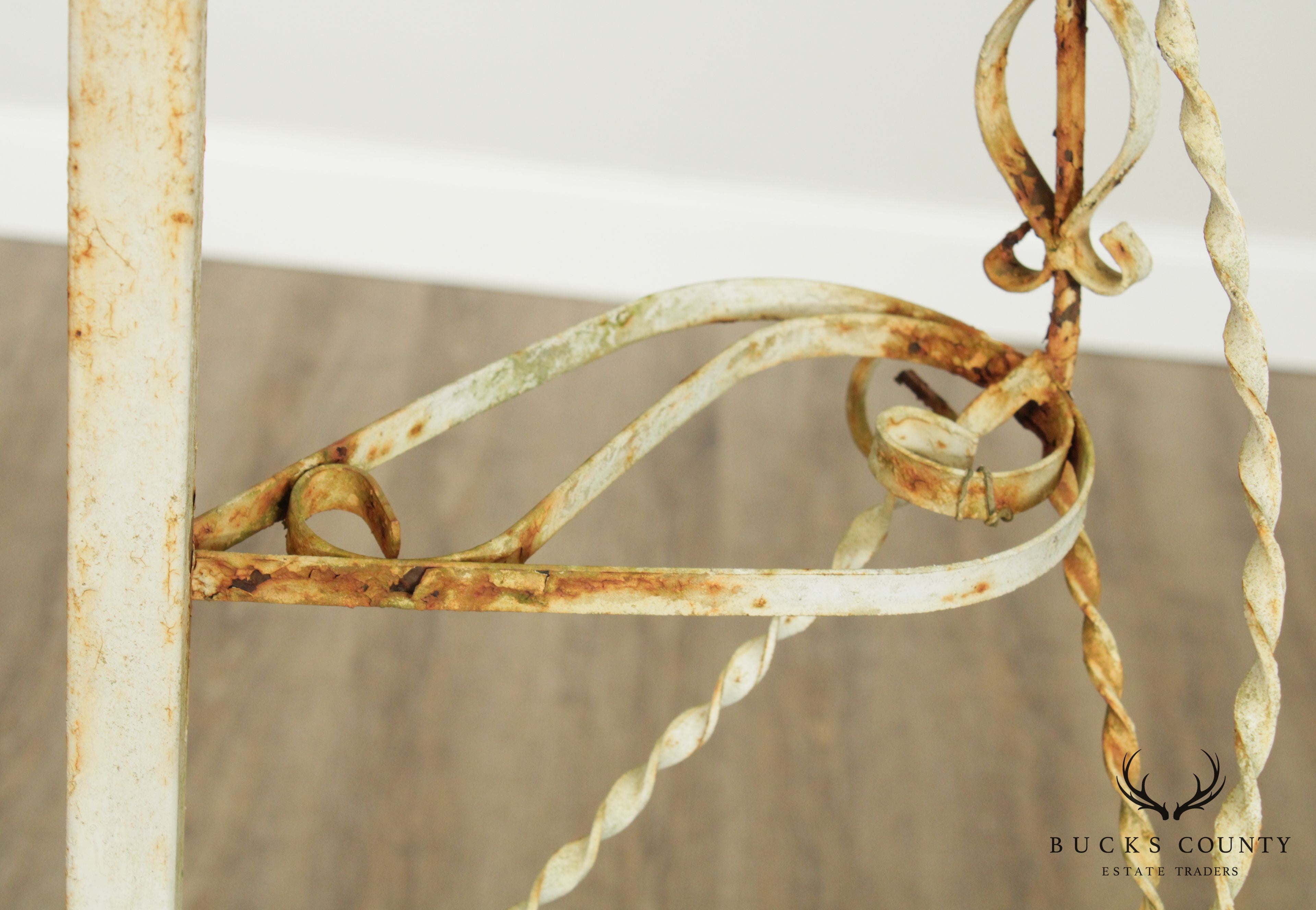Vintage Wrought Iron Spiral Staircase Planters