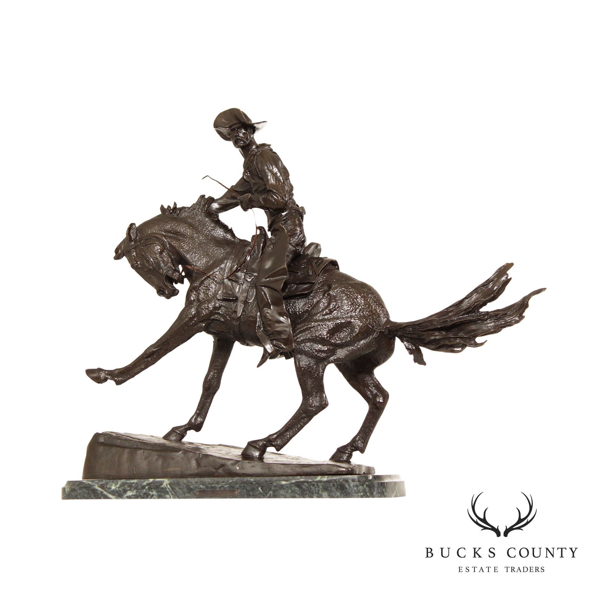 Frederick Remington 'The Cowboy' Bronze Sculpture