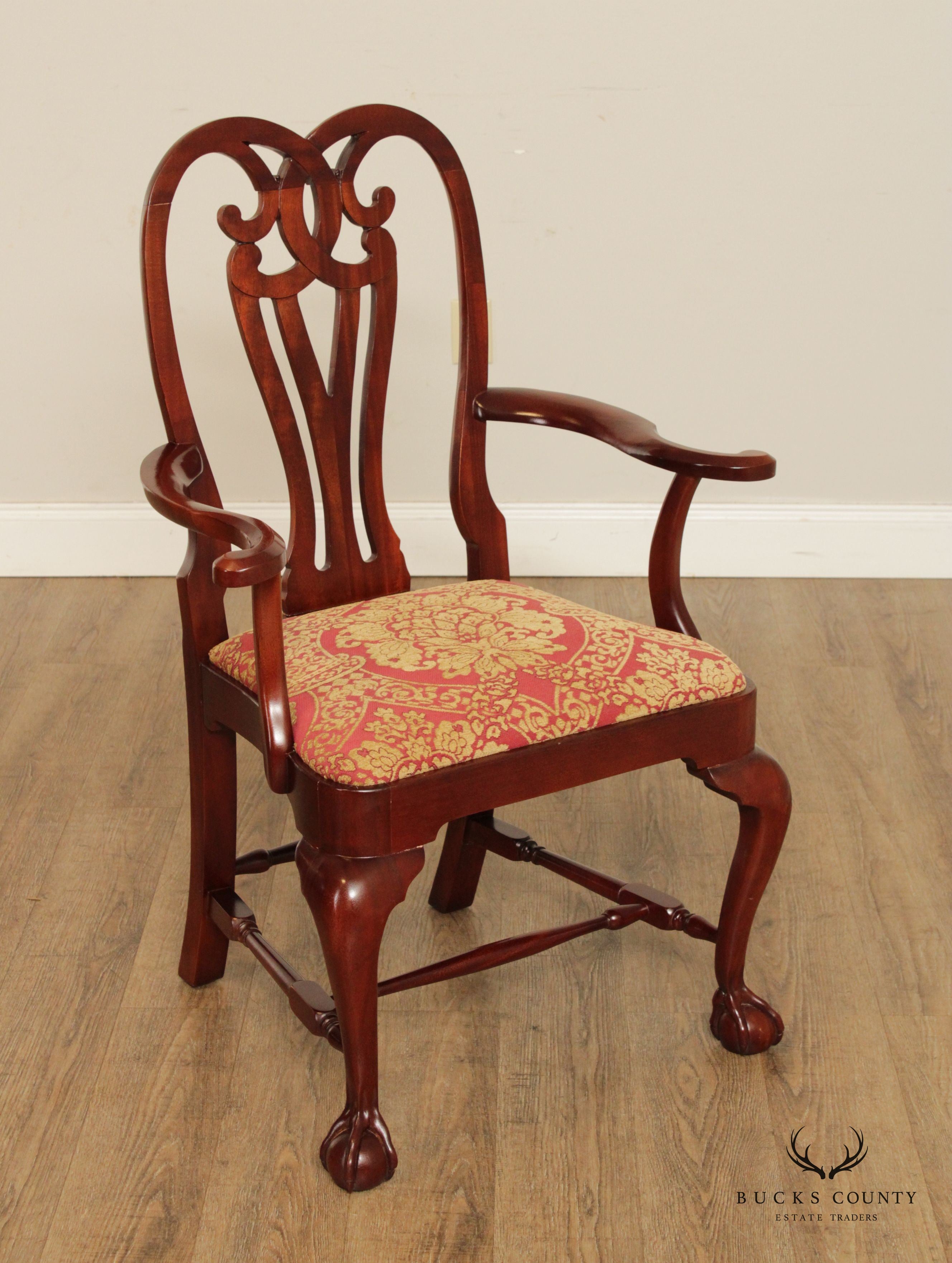 Chippendale Style Set of 8 Mahogany Ball and Claw Dining Chairs