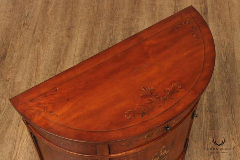 Ethan Allen Adams Style Paint Decorated 'Tuscany' Demilune Commode