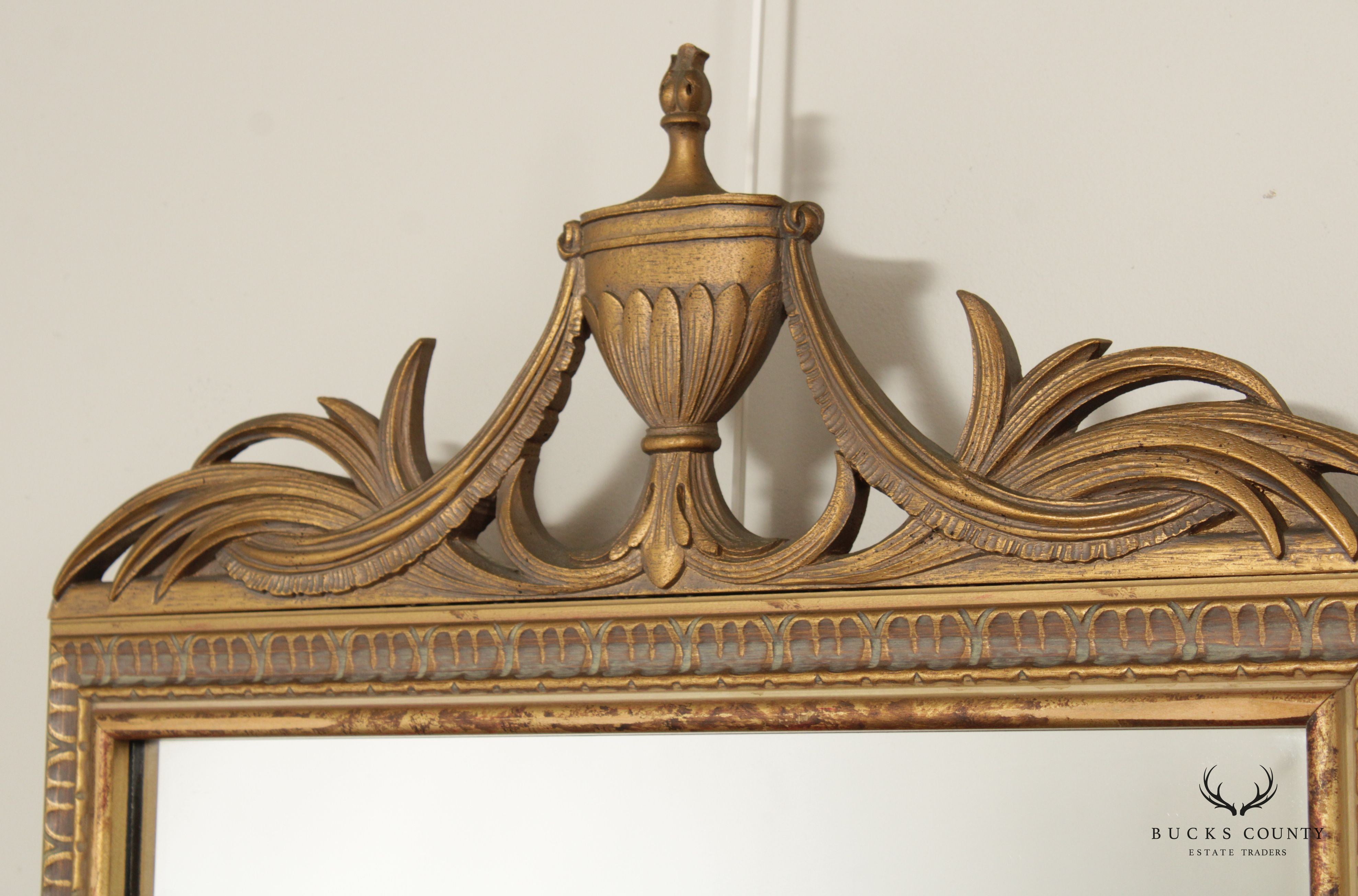 Adams Style Carved Giltwood Accent Wall Mirror