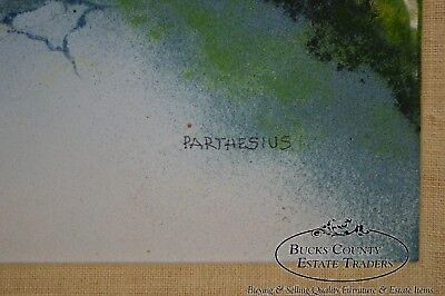 Parthesius Enamel on Copper Southern Belle Framed Painting