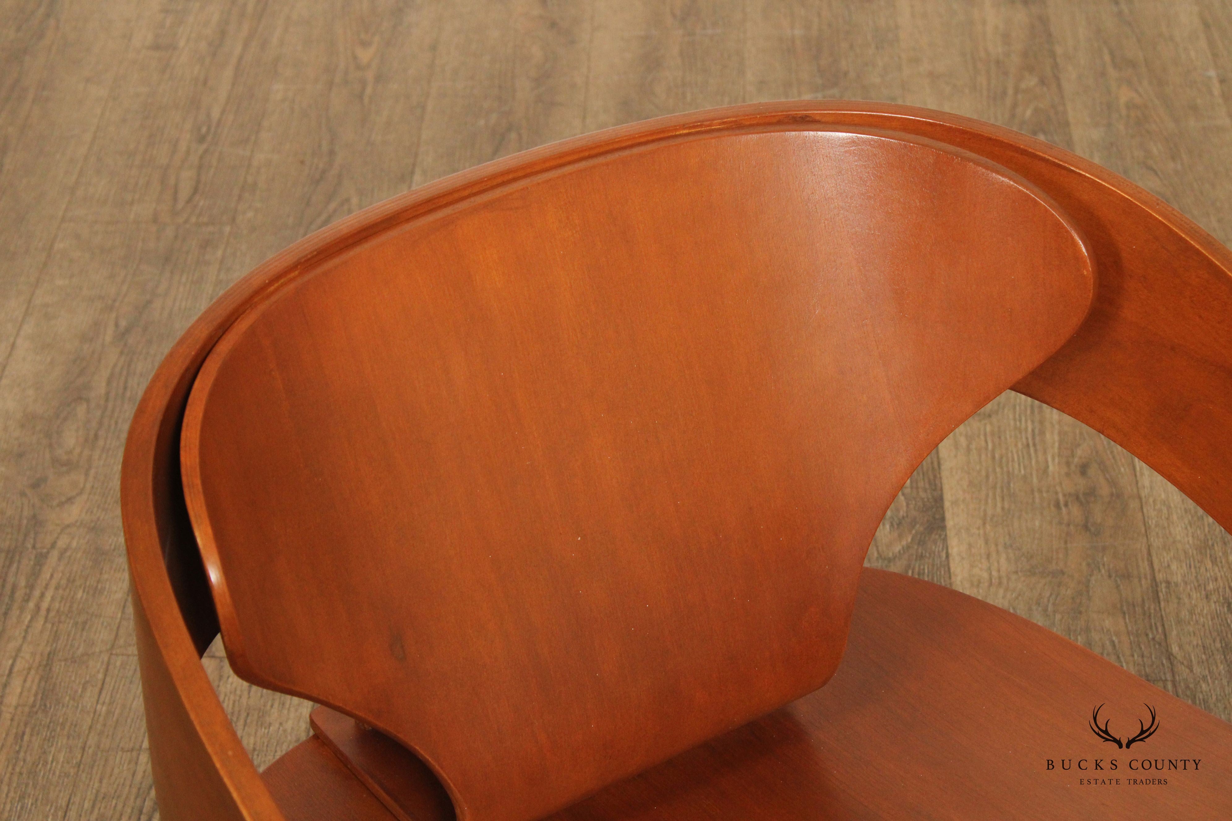 Joe Columbo Kartell Mid Century Modern Bentwood Low Armchair 4801