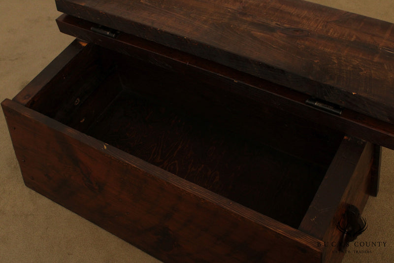 Vintage Nautical Pine Iron Hinged Storage Coffee Table – Bucks County  Estate Traders