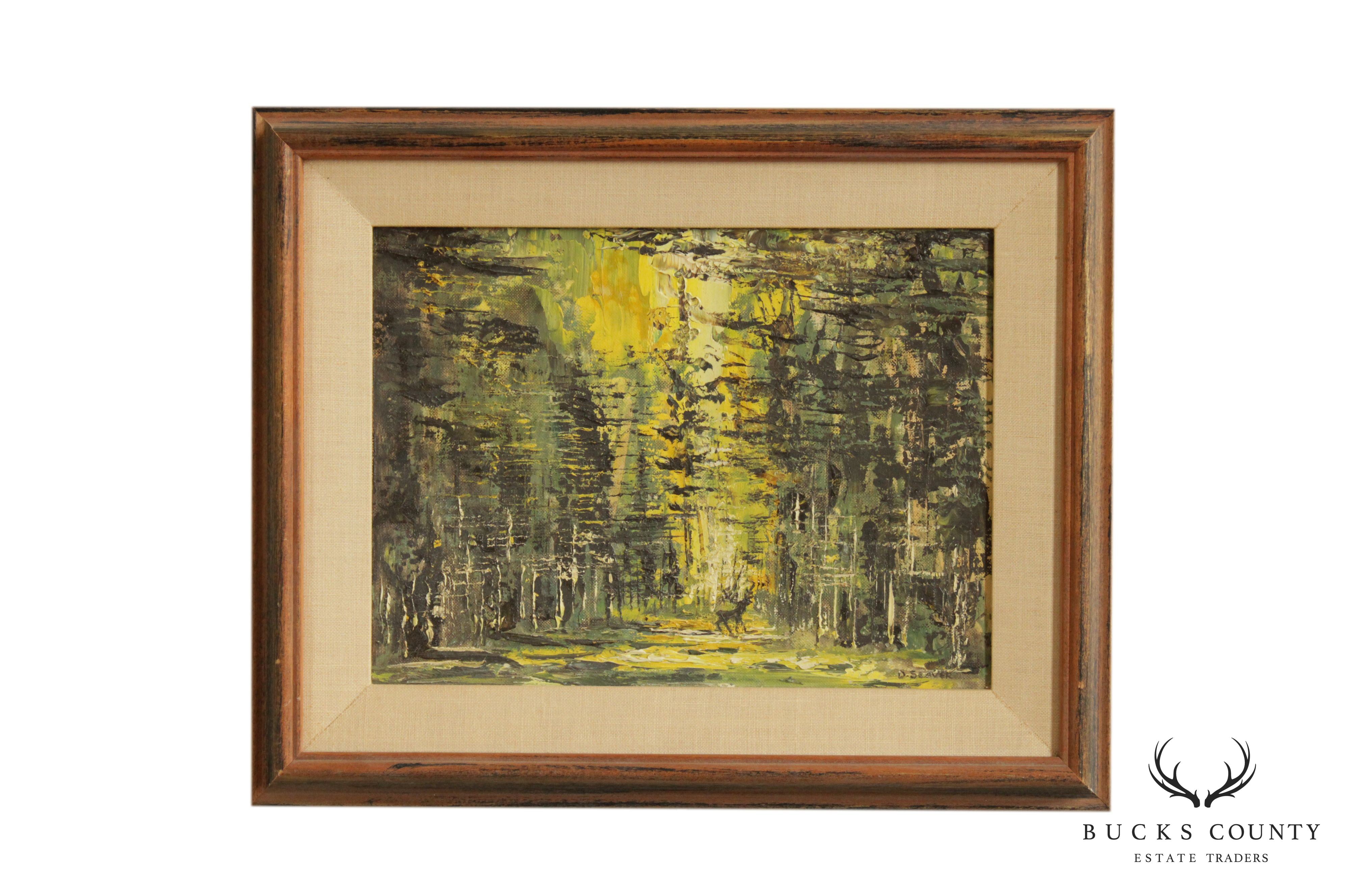 D. Seaver Framed Mid Century Modern Oil Painting"Yosemite"