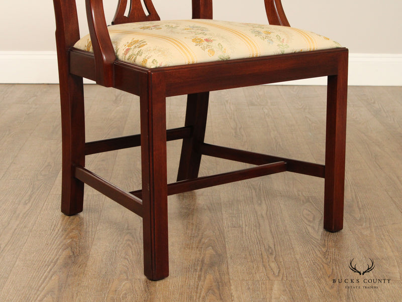 HENKEL HARRIS CHIPPENDALE STYLE SET OF 6 MAHOGANY DINING CHAIRS