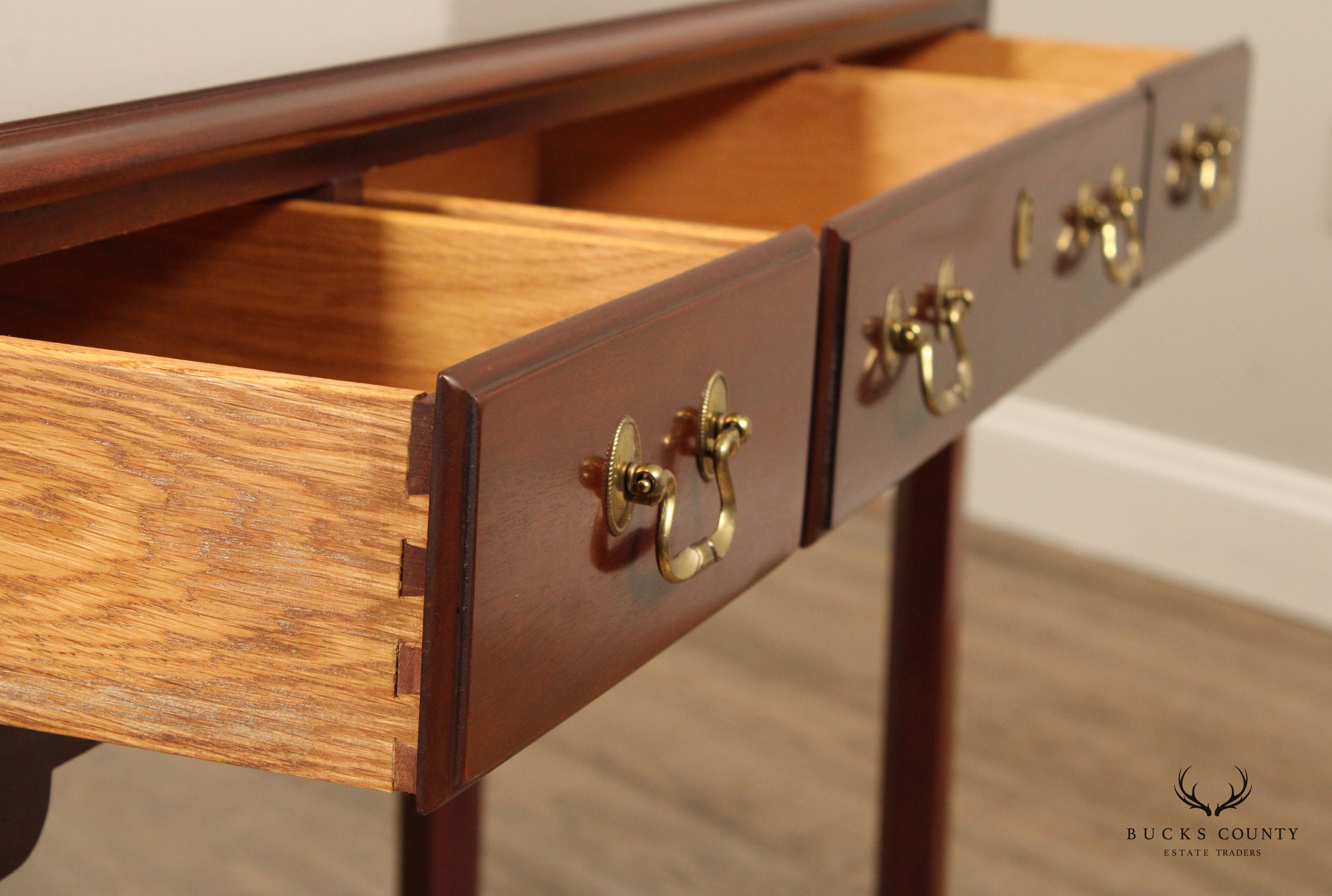 Link-Taylor Chippendale Style Mahogany Three-Drawer Console Table