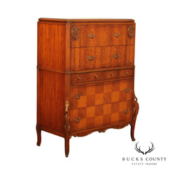 1930's French Louis XV Style Satinwood Parquetry High Chest