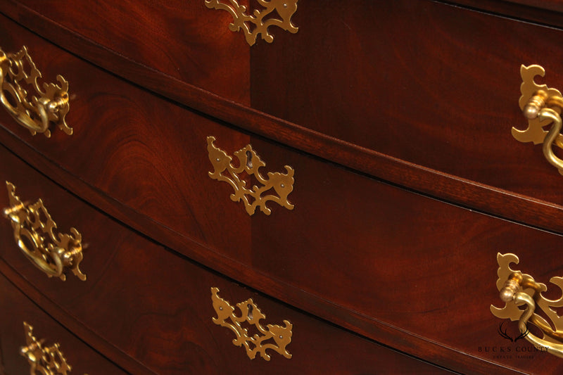 Madison Square Chippendale Style Mahogany Bowfront Bachelor's Chest