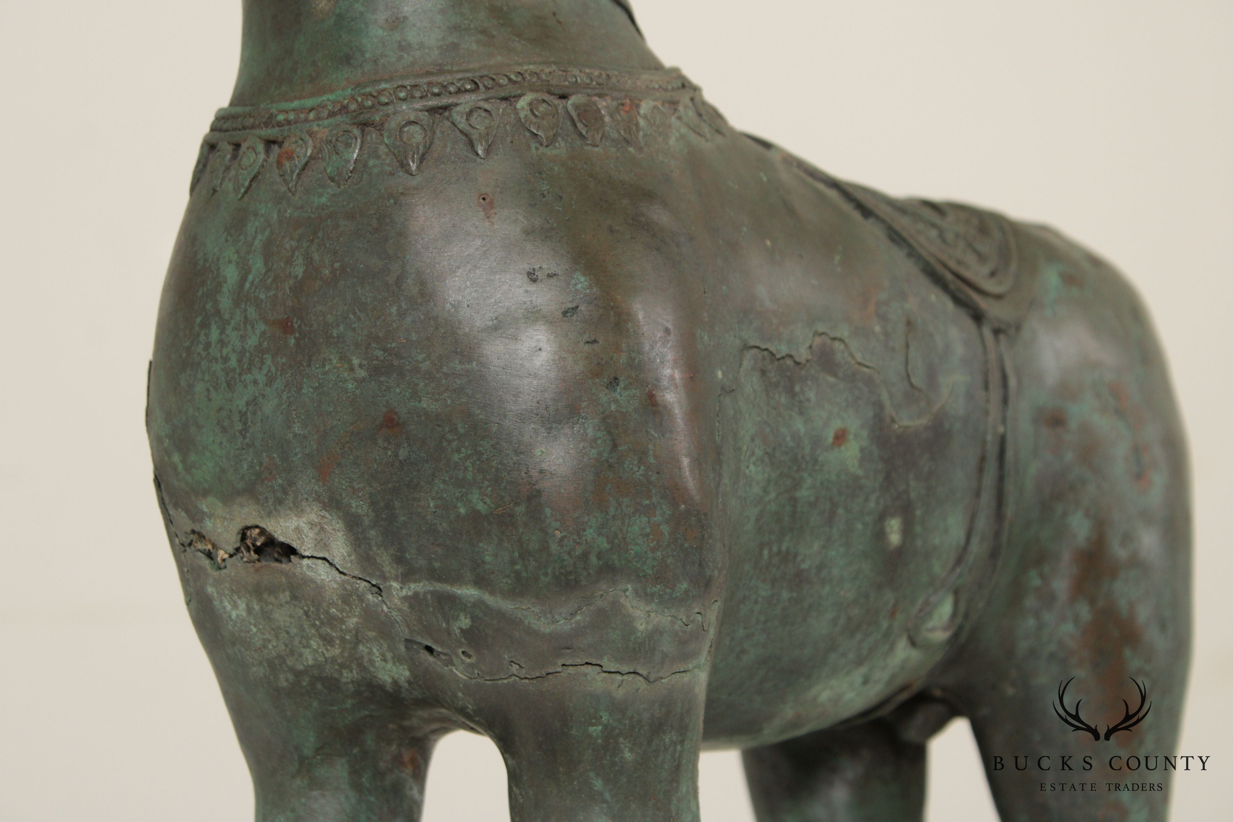 Antique Chinese Tang Style Bronze Horse Statue