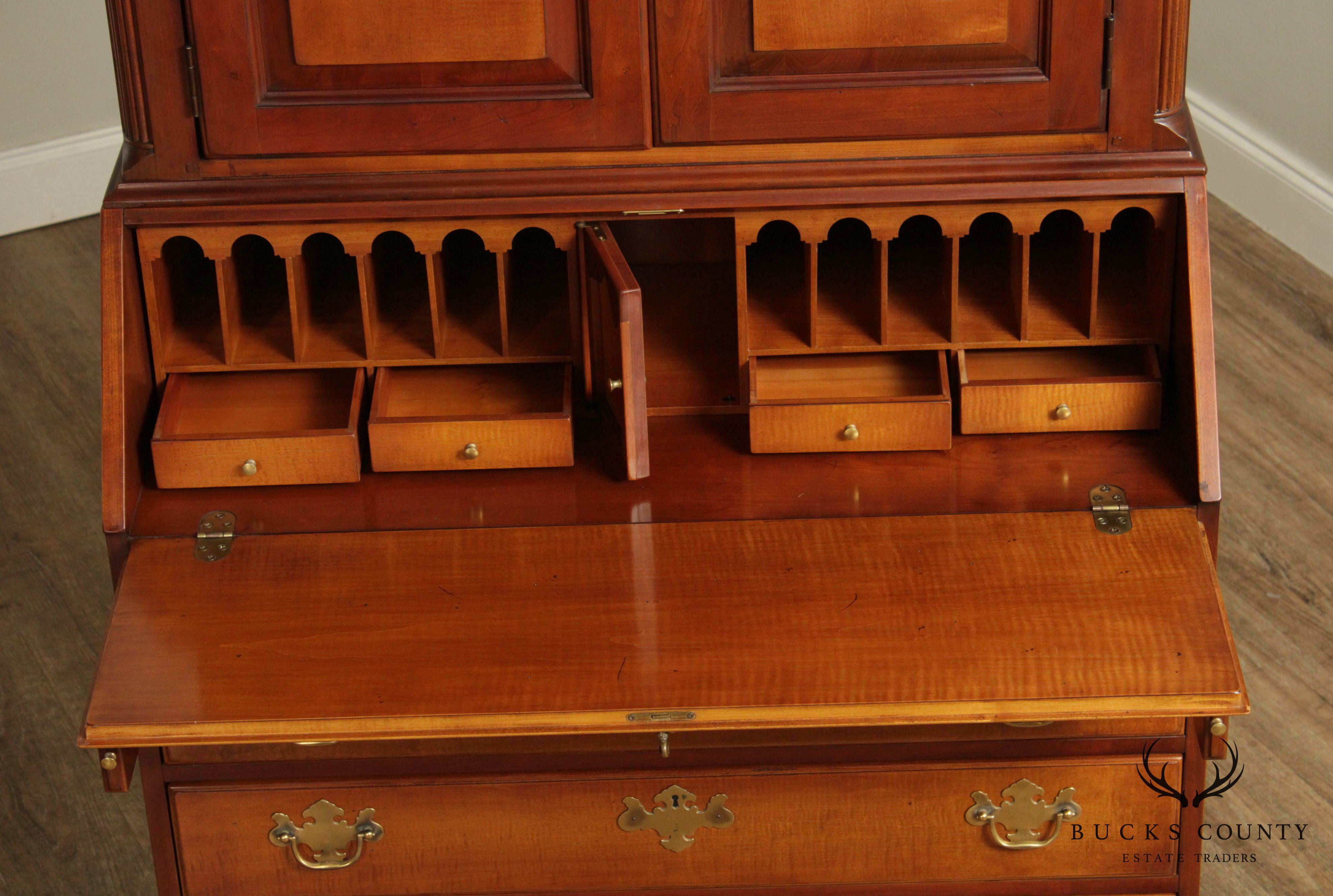 Hickory Chair Chippendale Style Tiger Maple Secretory Desk