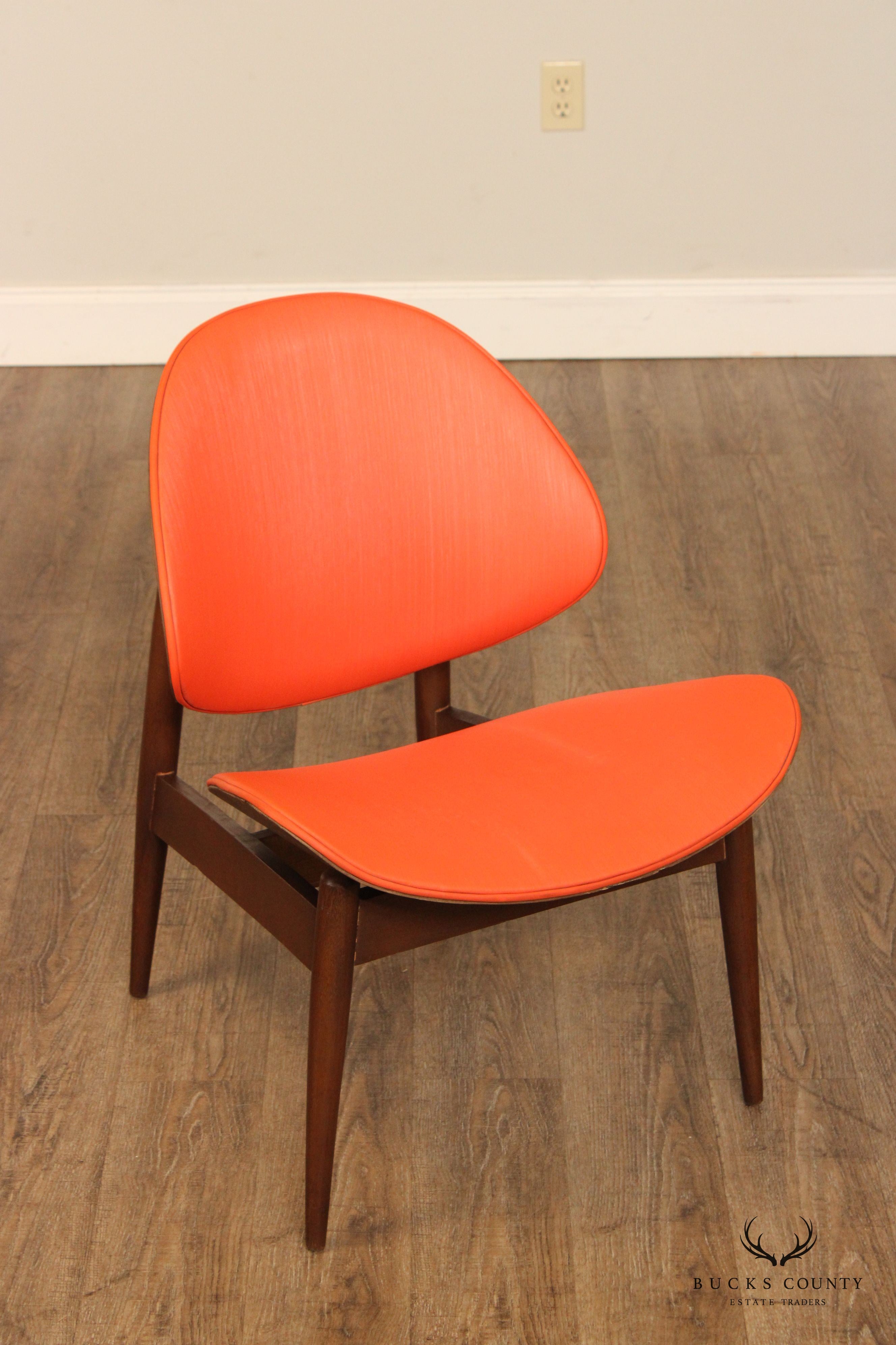 Kodawood Mid Century Modern Pair of Clam Shell Side Chairs