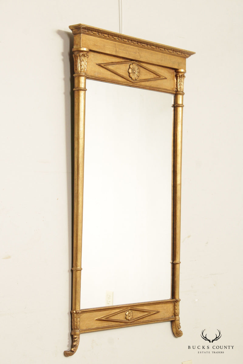Antique Neoclassical Revival Carved Giltwood Pier Mirror