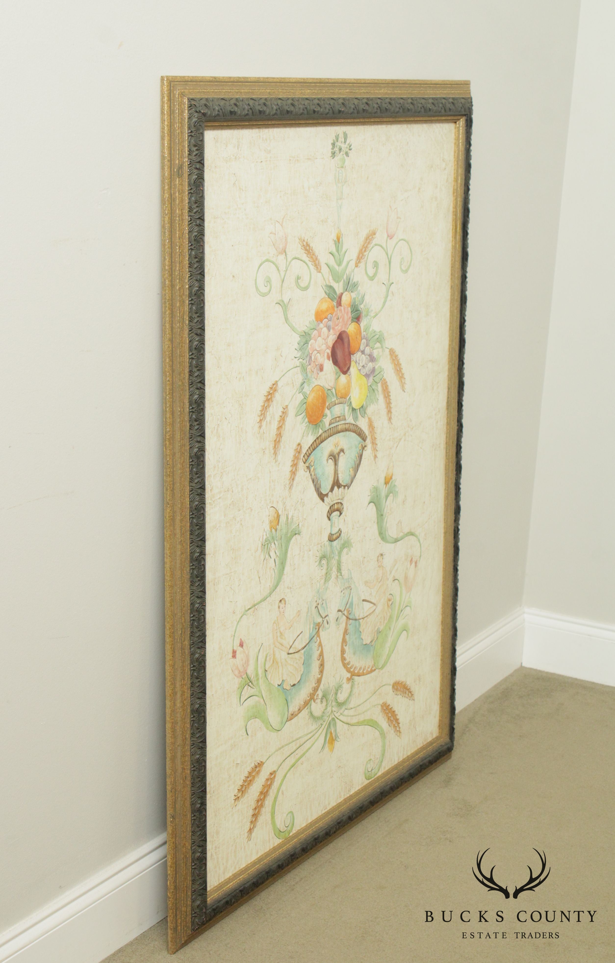 Neoclassical Style Painting, Custom Framed