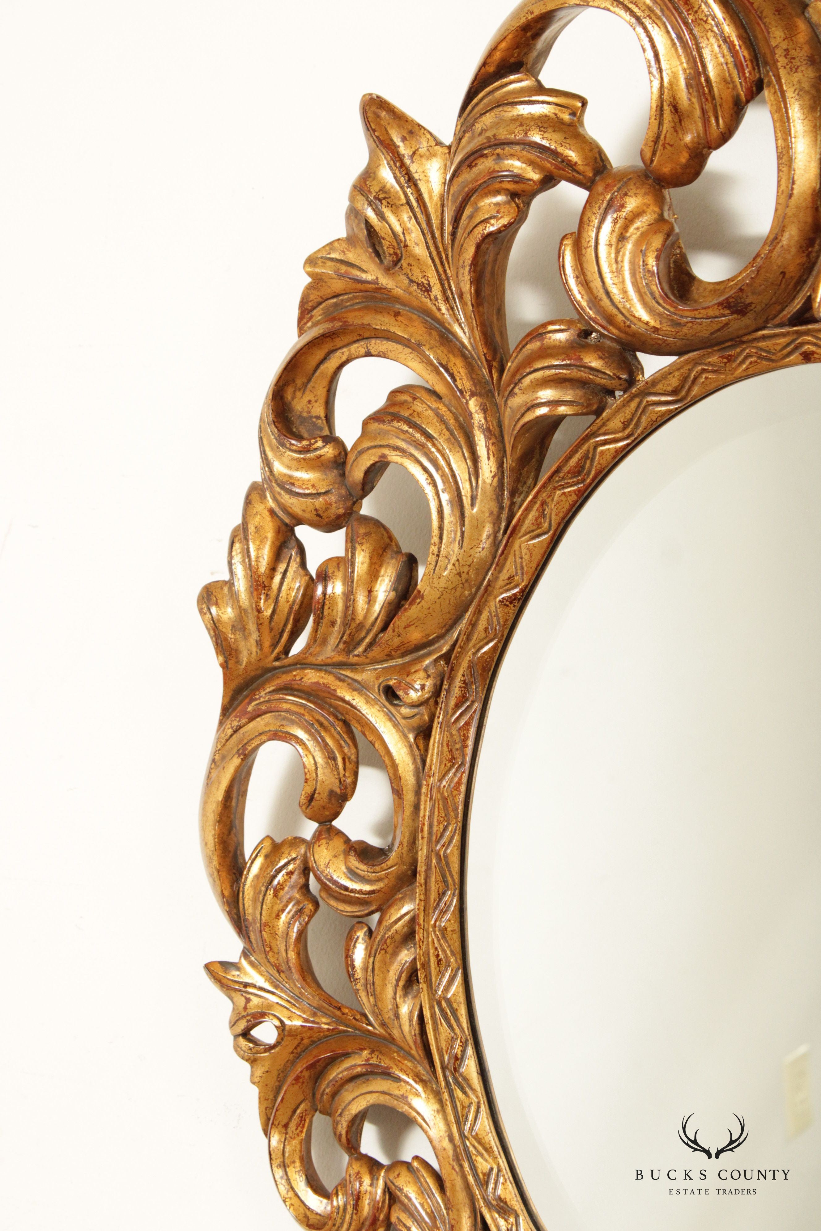 Harrison & Gil Dauphine Gilt Wood Rococo Style Wall Mirror