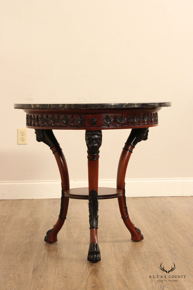 Regency Style Round Marble Top Center Table