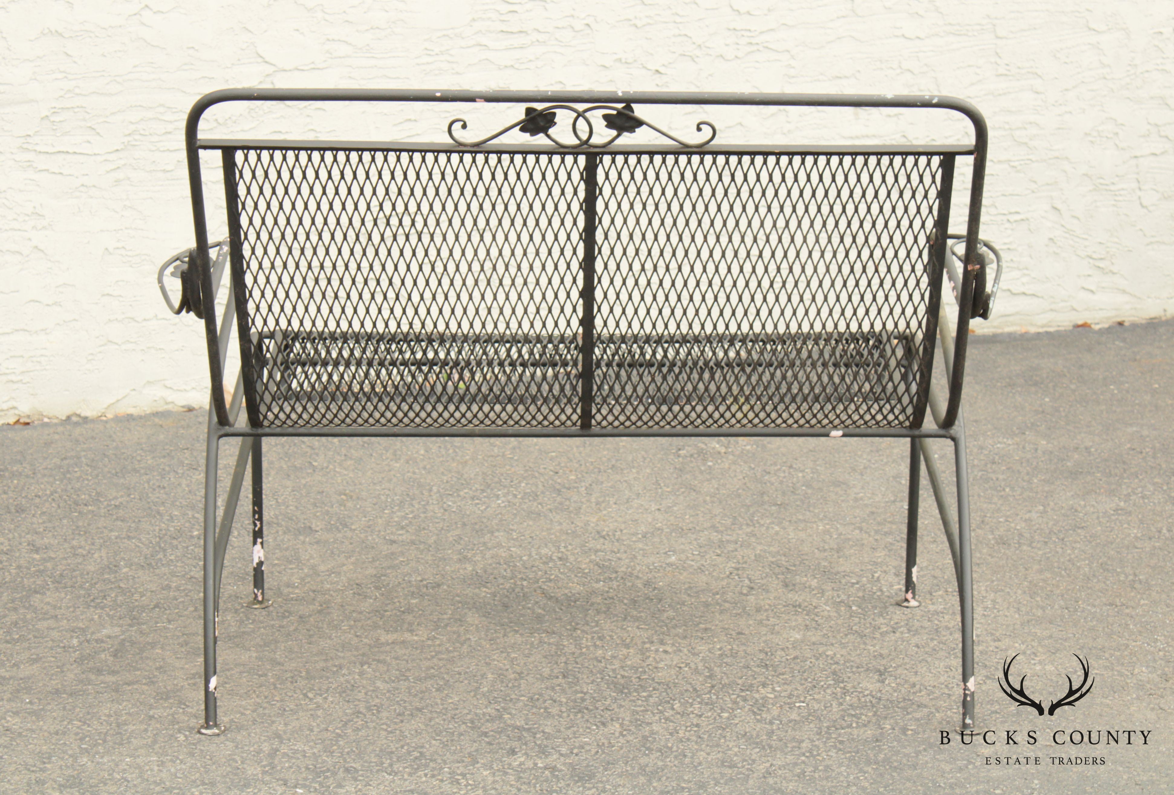 Vintage Wrought Iron Garden Patio Settee