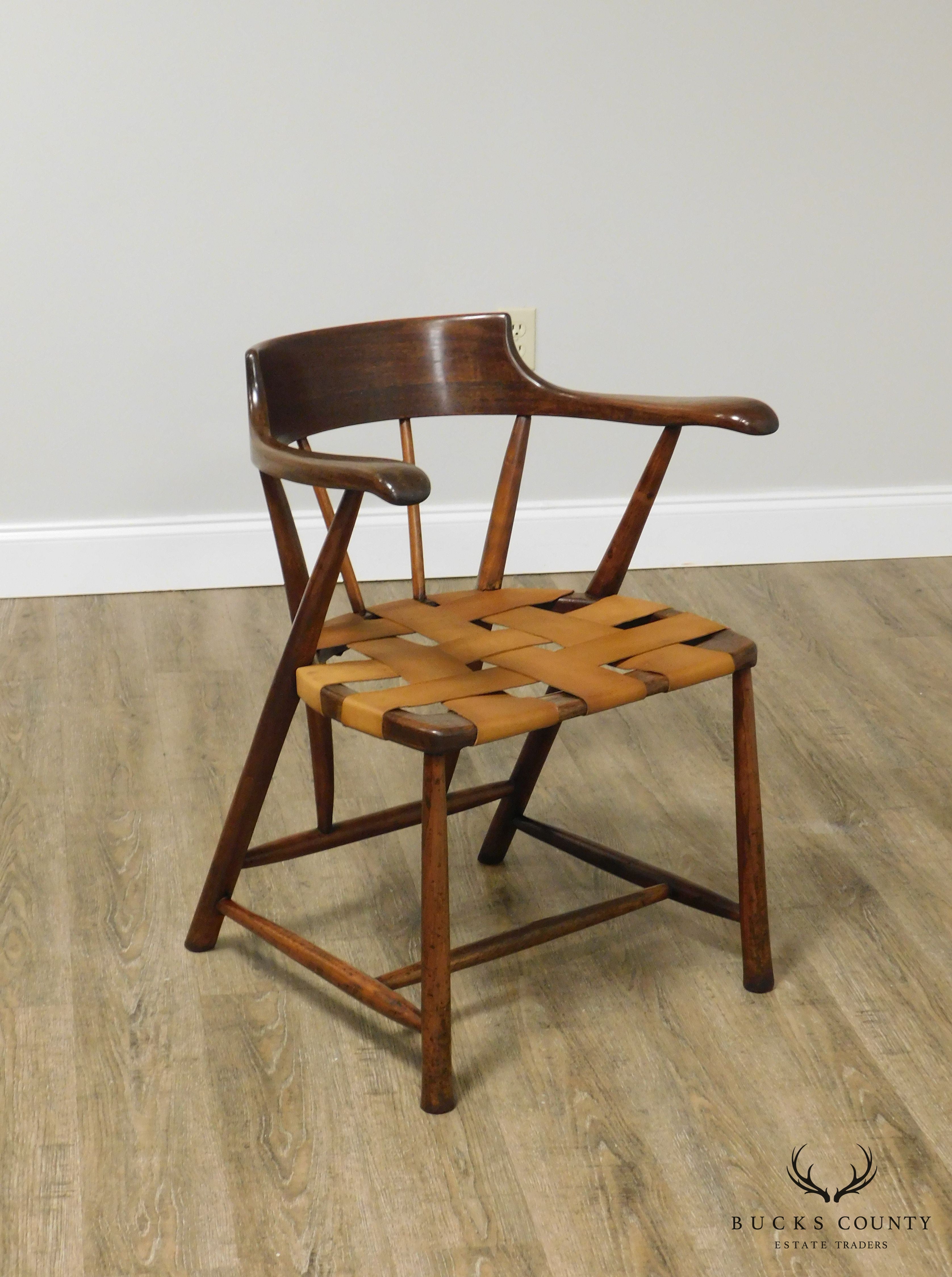 Wharton Esherick Sculpted Walnut Captain's Chair