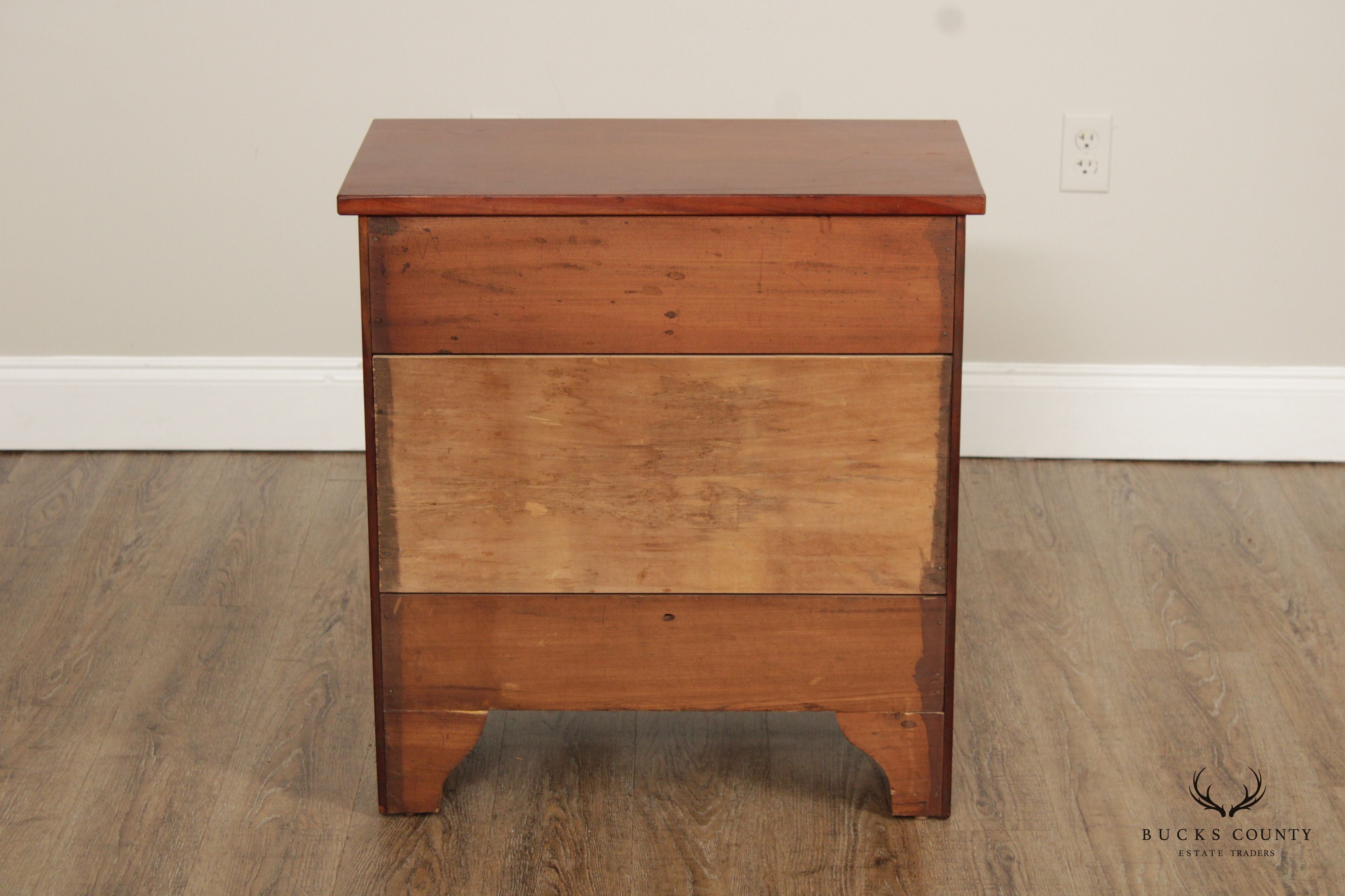 AMERICAN HEPPLEWHITE STYLE BENCH MADE CHERRY CHEST OF DRAWERS