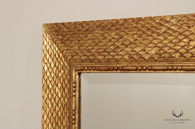 Elegant Carved Giltwood Beveled Wall Mirror