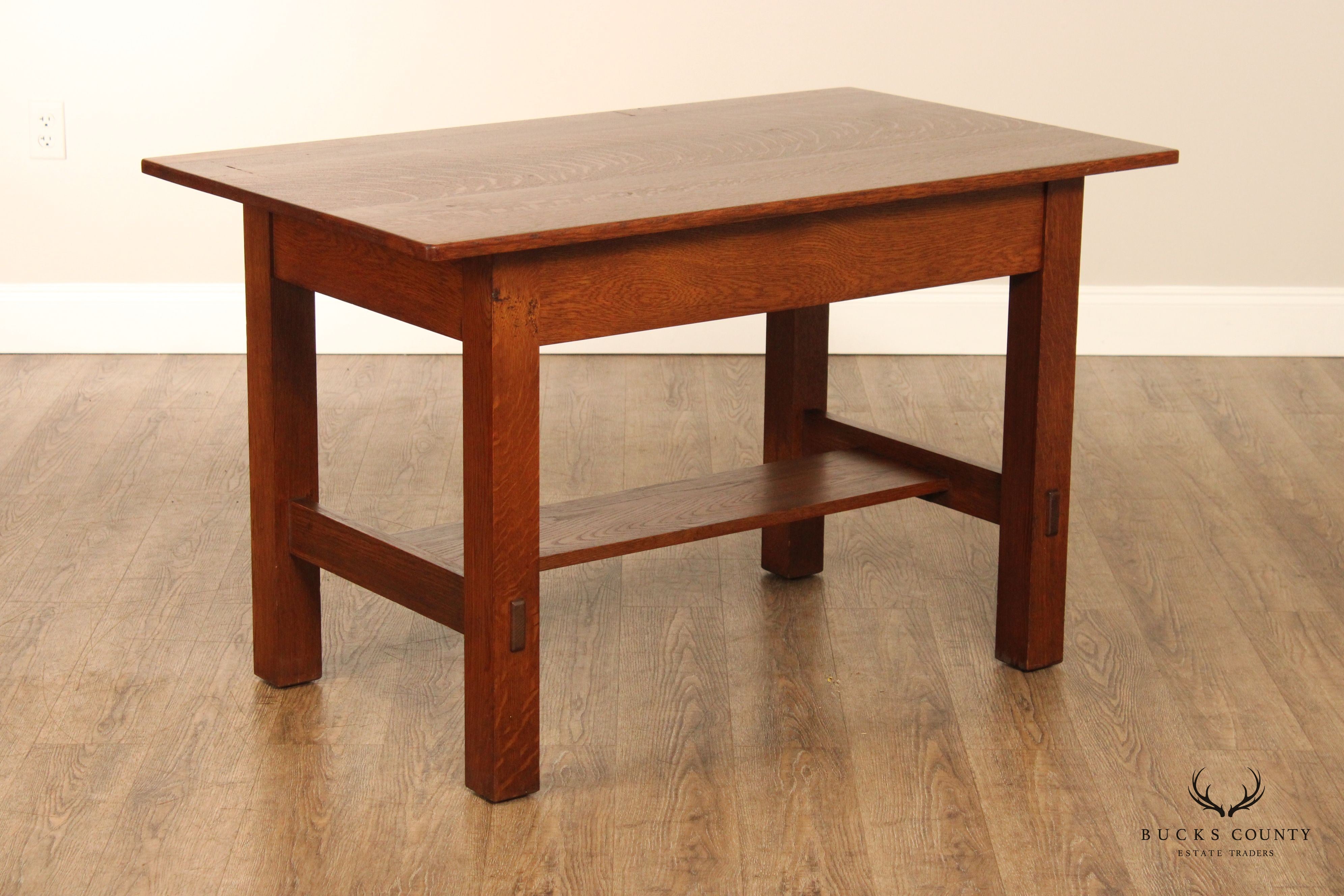 Limbert Mission Oak Library Table or Writing Desk