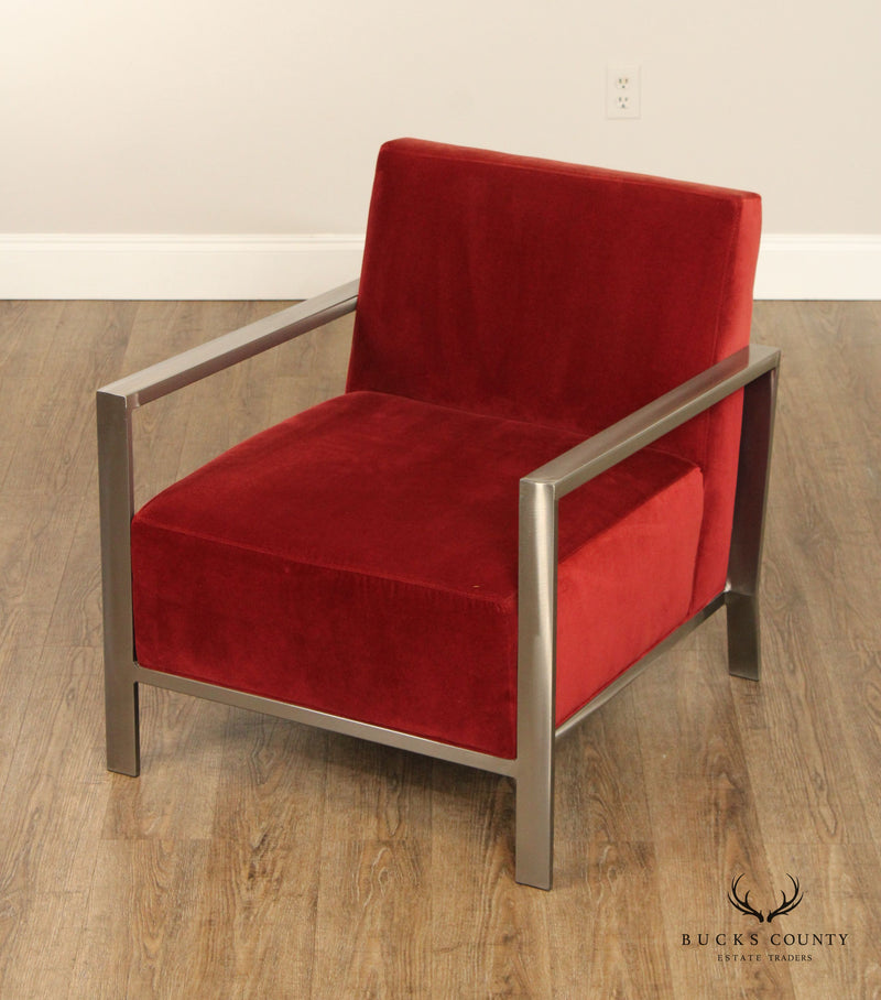 Contemporary Room and Board Zinc Frame Lounge Chair