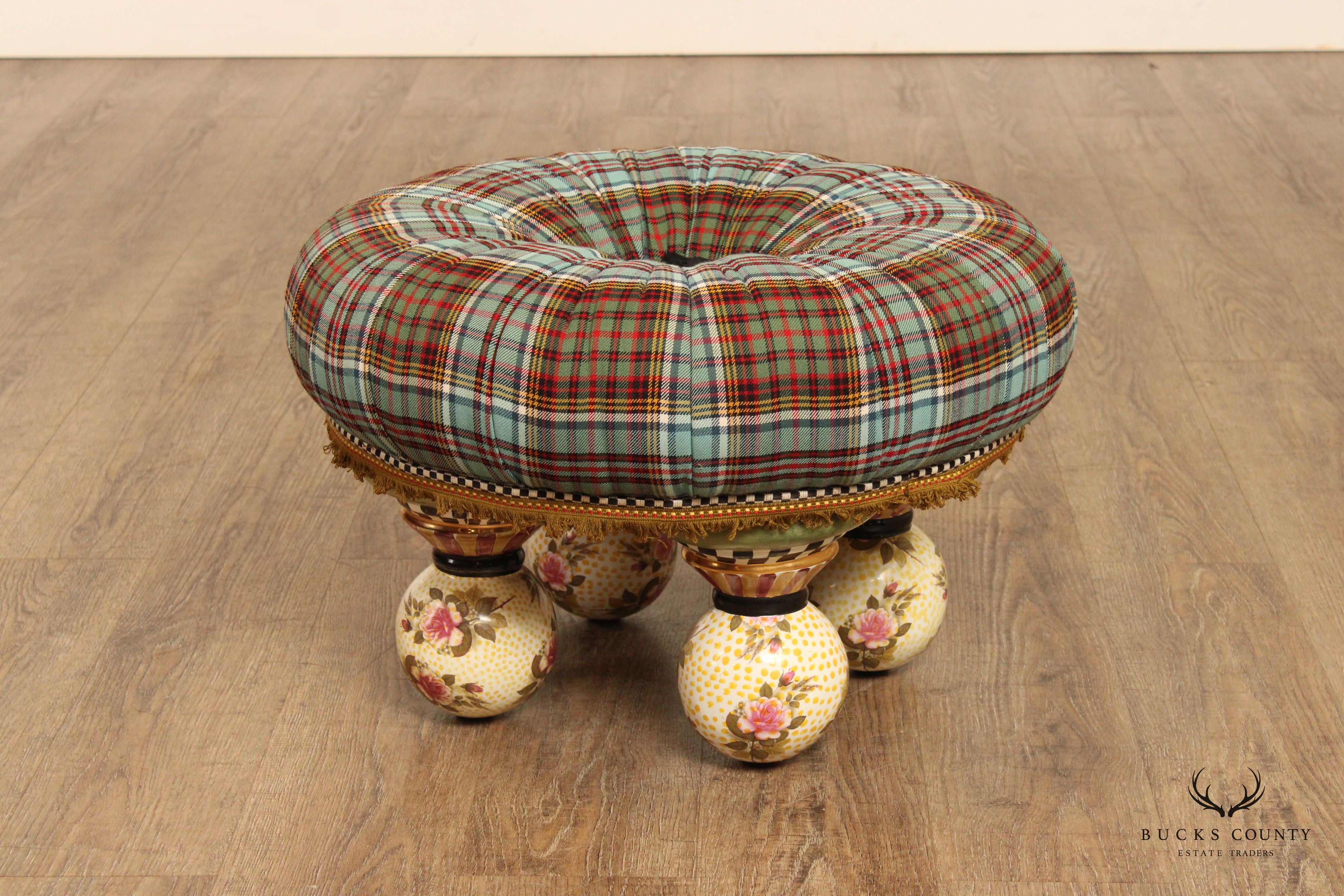 Mackenzie-Childs Vintage 'Compass Rose' Ottoman