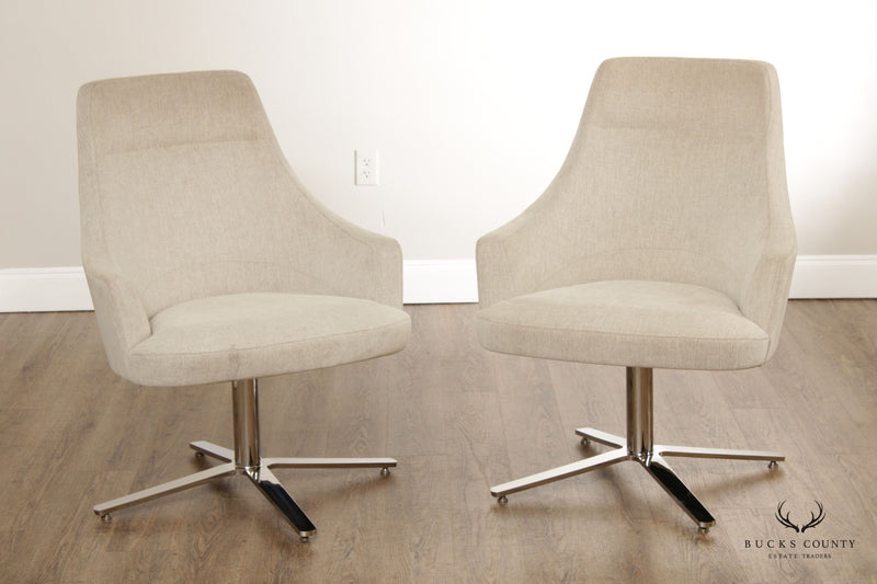 Cumberland Mid Century Modern Style Pair of Swivel Lounge Chairs