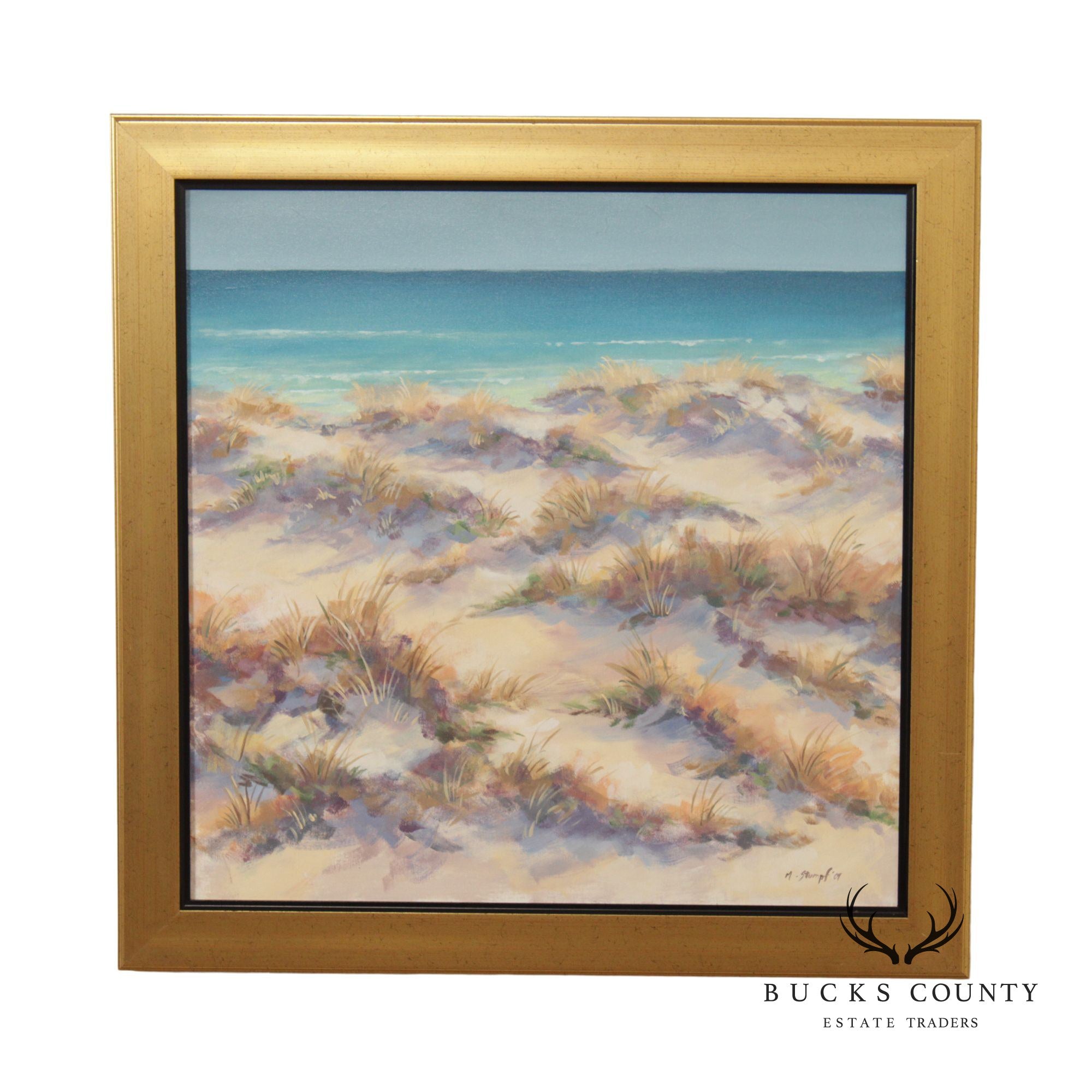 M. Stumpf Beach Grass Framed Oil Painting