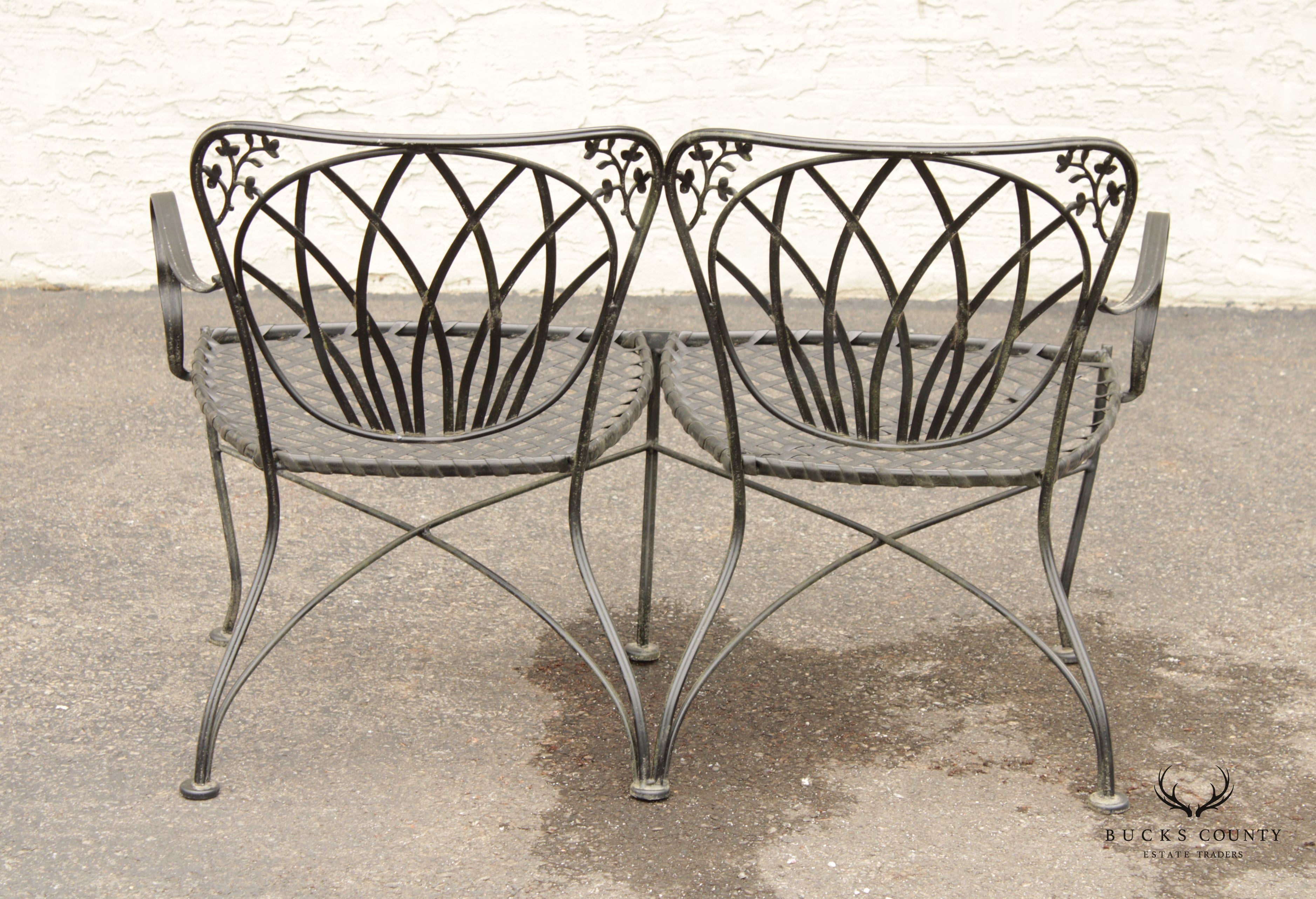 Vintage Wrought Iron Outdoor Garden Settee