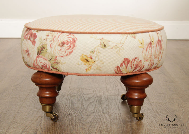 Pearson Custom Upholstered Round Ottoman Footstool