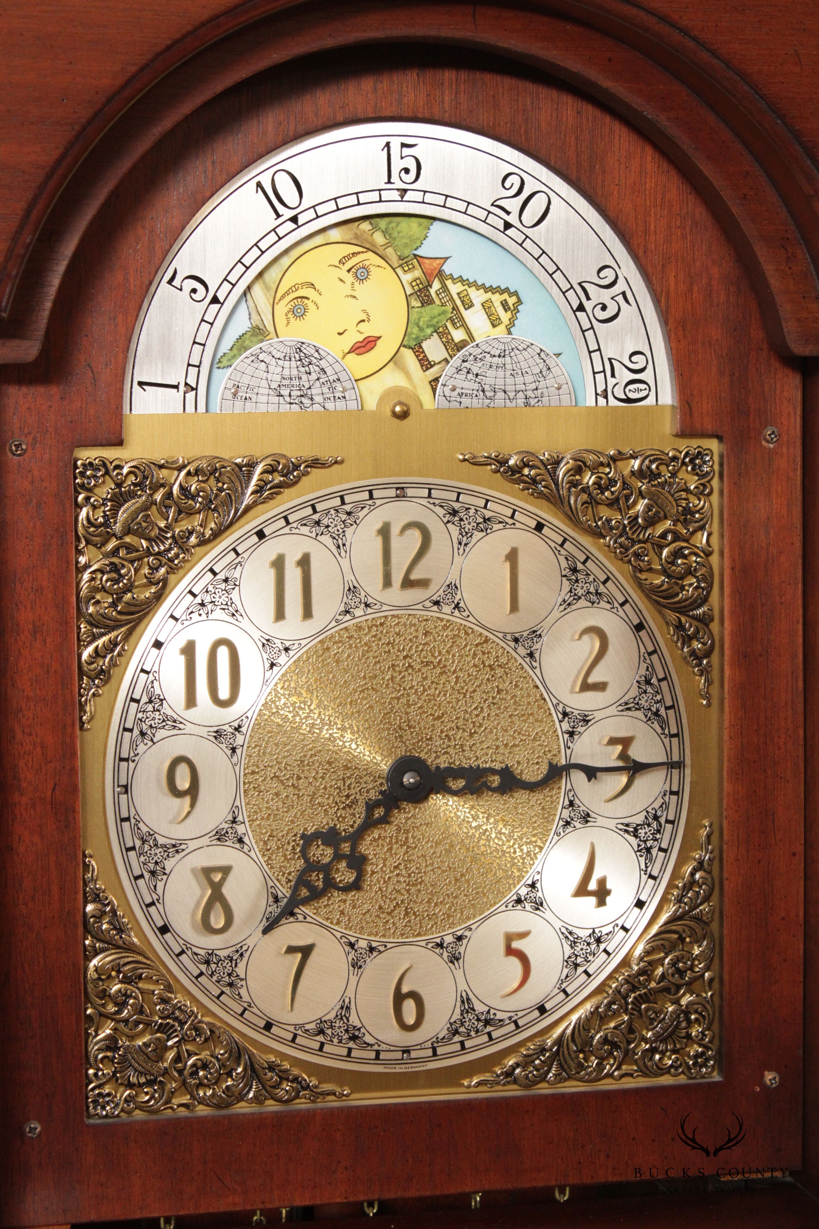 Colonial of Zeeland Mahogany Grandfather Case Clock