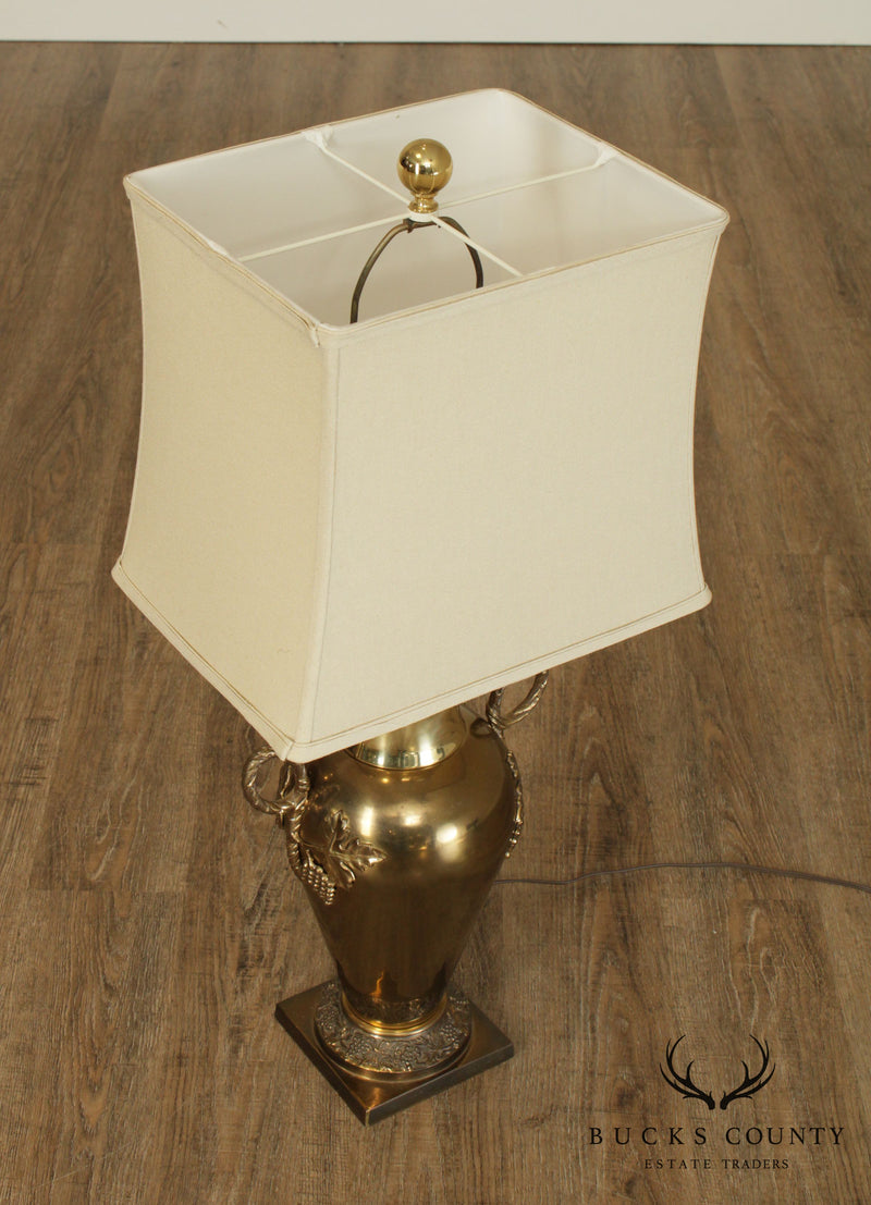 Quality Vintage Brass Grapevine Vase Lamp