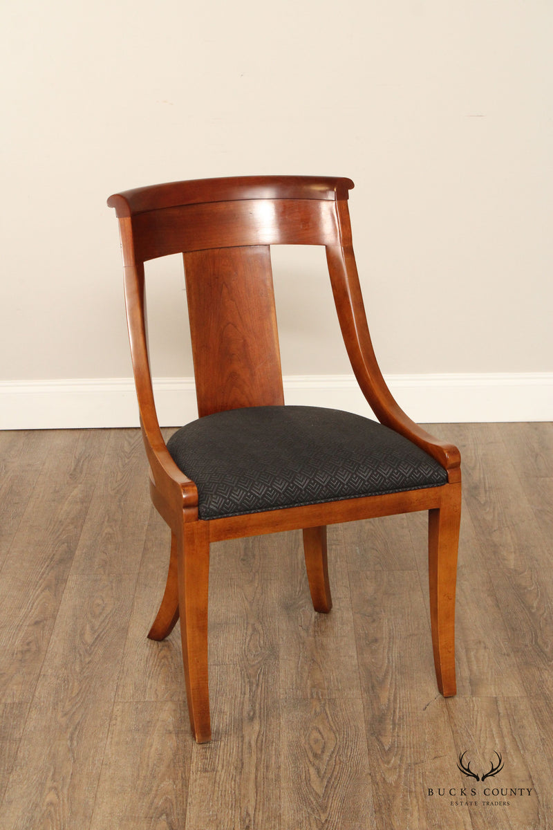 Baker Empire Style Set of Eight Cherry Dining Chairs