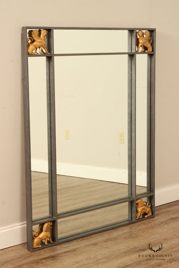 Neoclassical Revival Style Steel Frame Wall Mirror